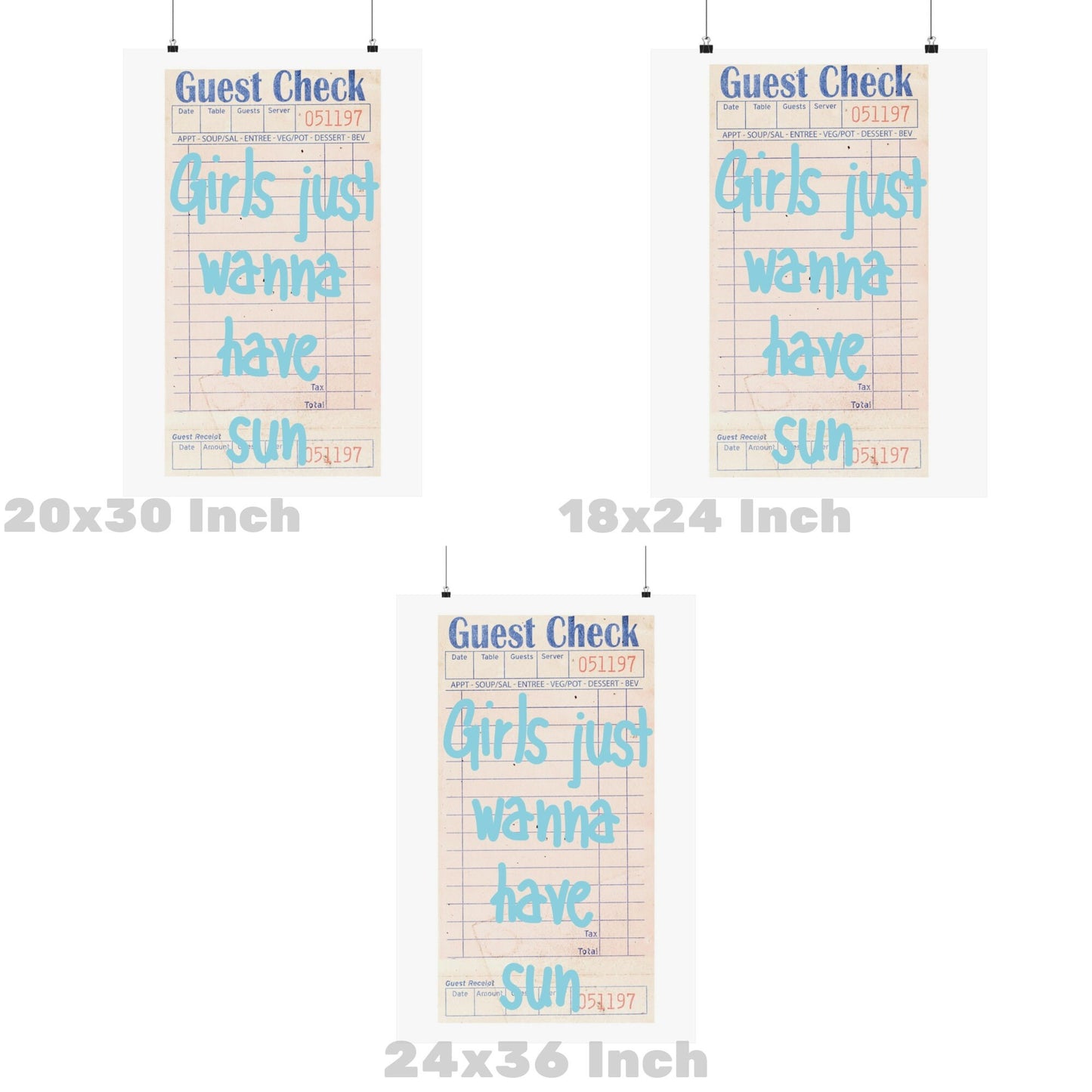 Girls Just Wanna Have Sun Guest Check Poster