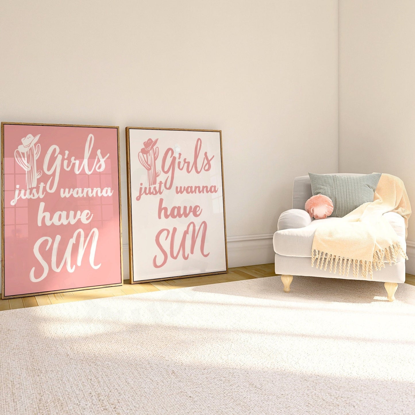 Pink Girls Just Wanna Have Sun Poster