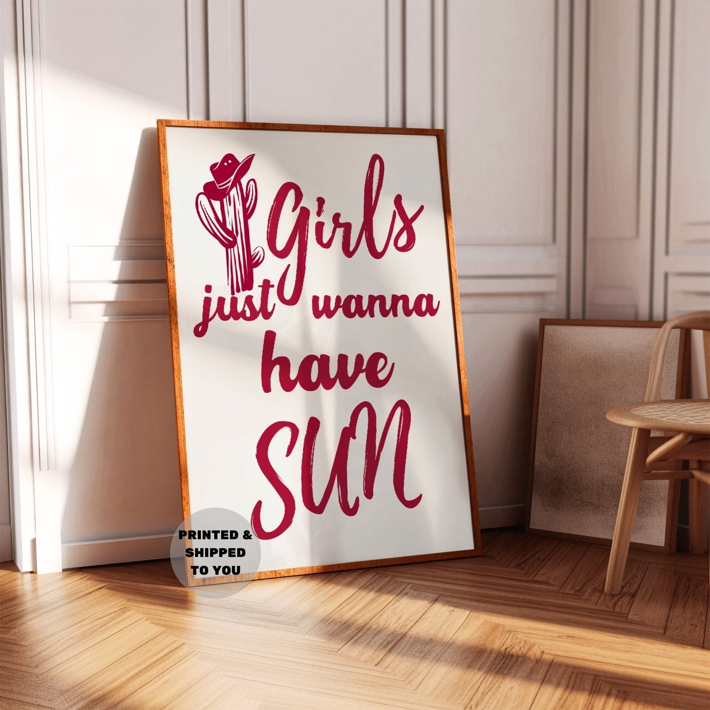 Vintage Red Girls Just Wanna Have Sun Poster