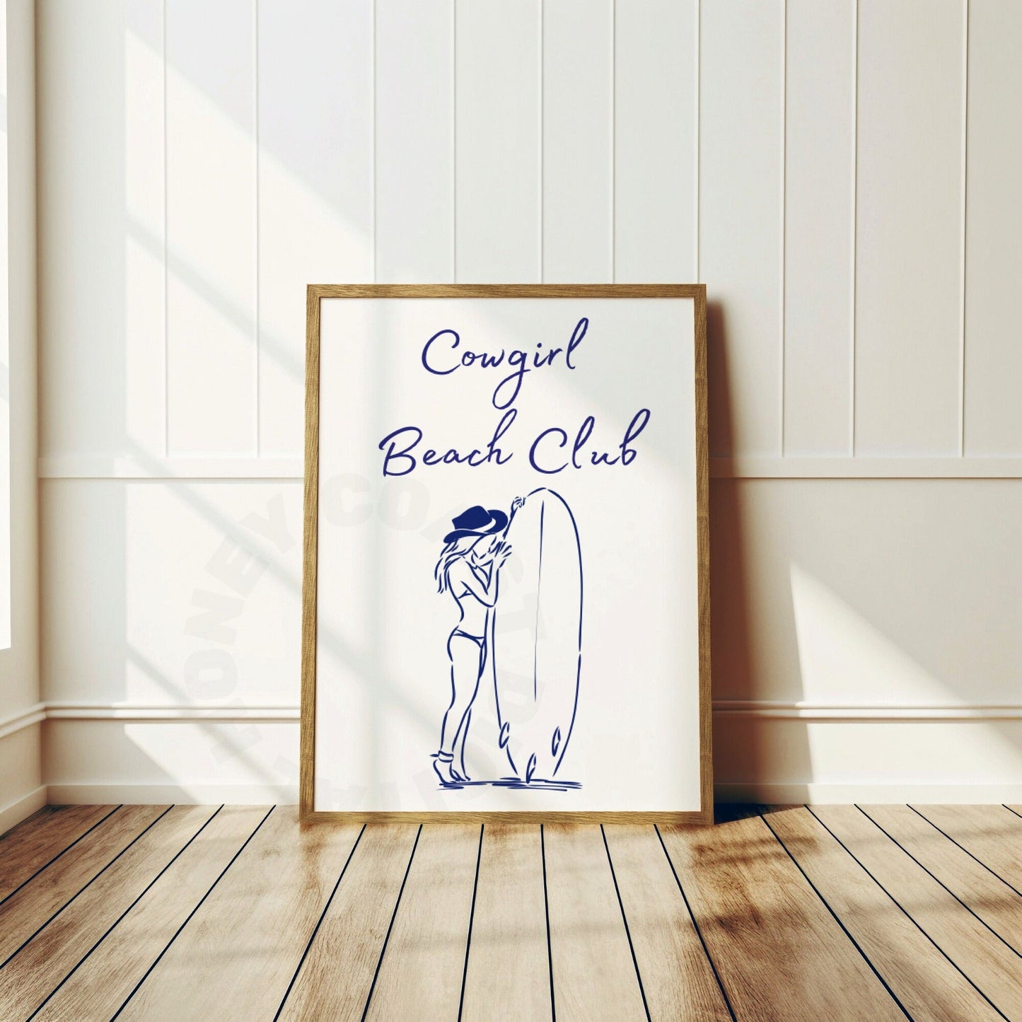 Navy Cowgirl Beach Club Digital Prints