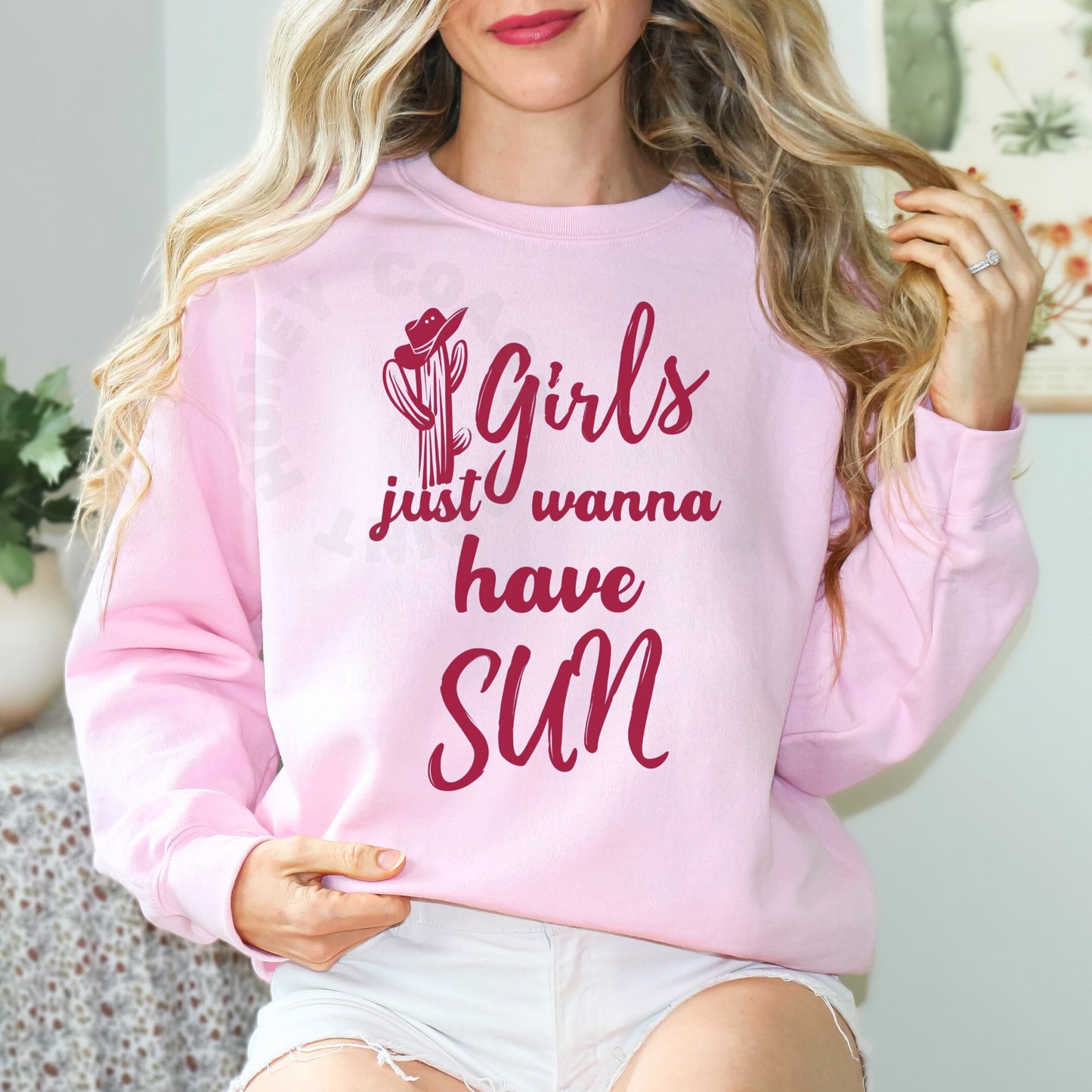 Red Girls Just Wanna Have Sun Sweatshirt