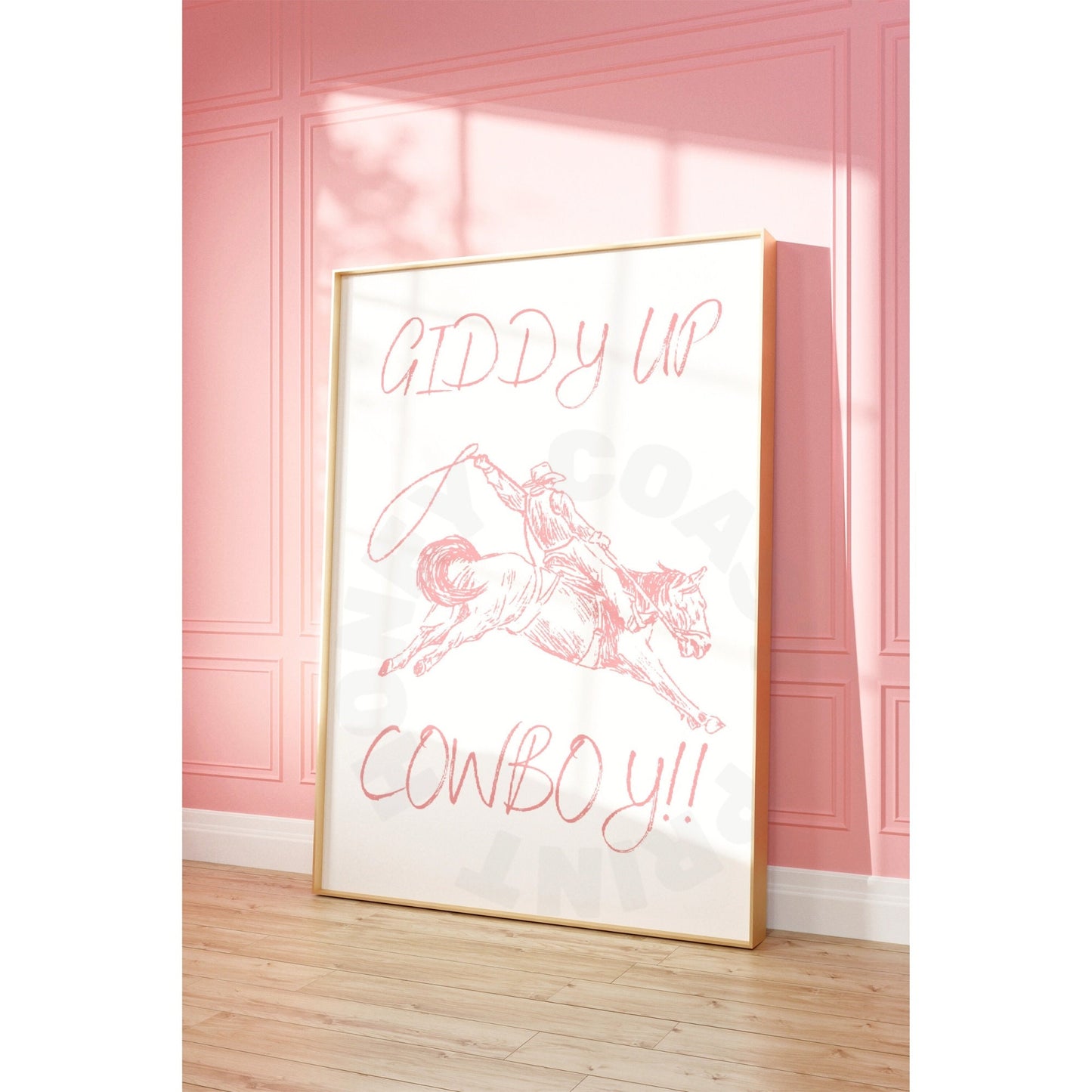 Pink Giddy Up Cowboy Digital Prints