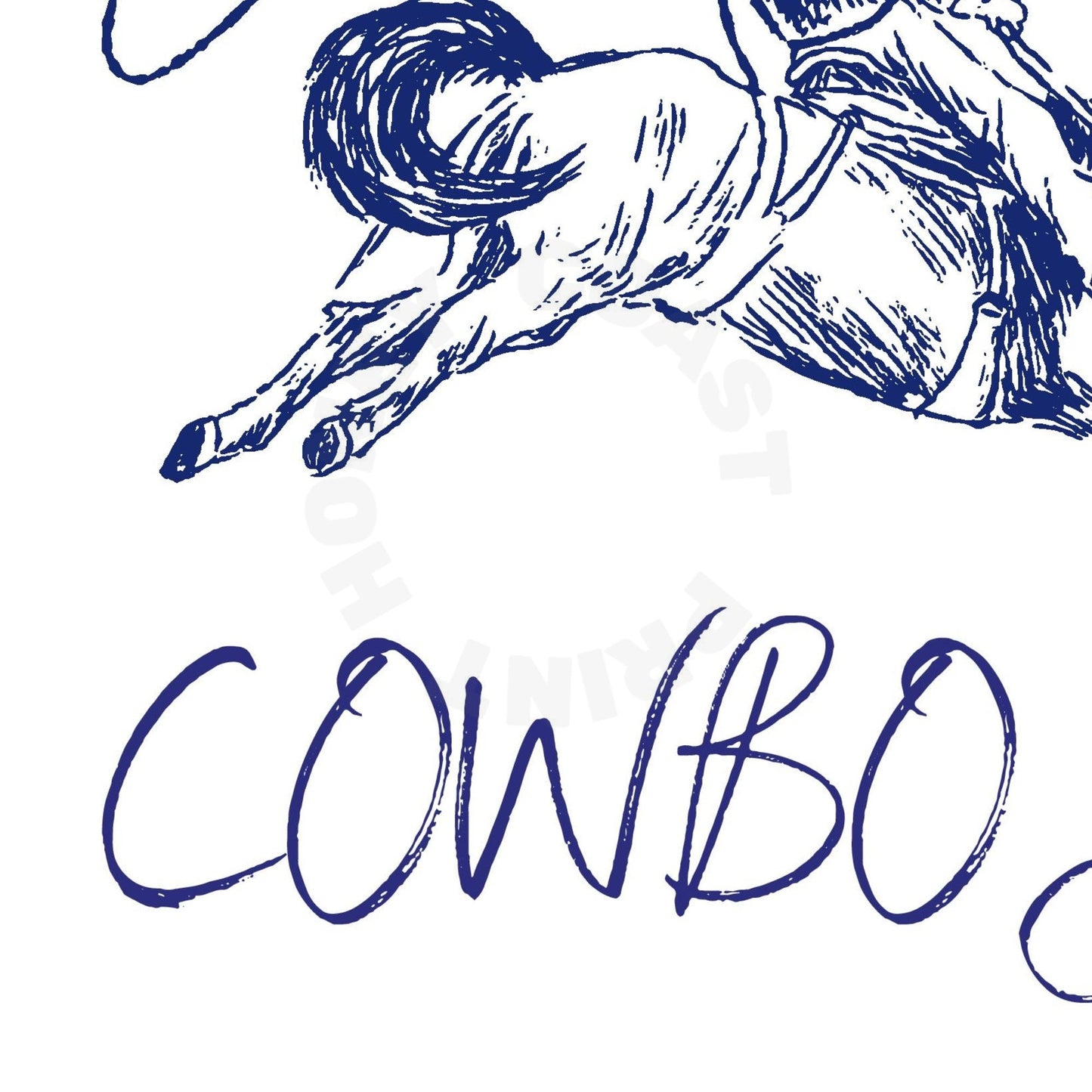 Navy Giddy Up Cowboy Poster
