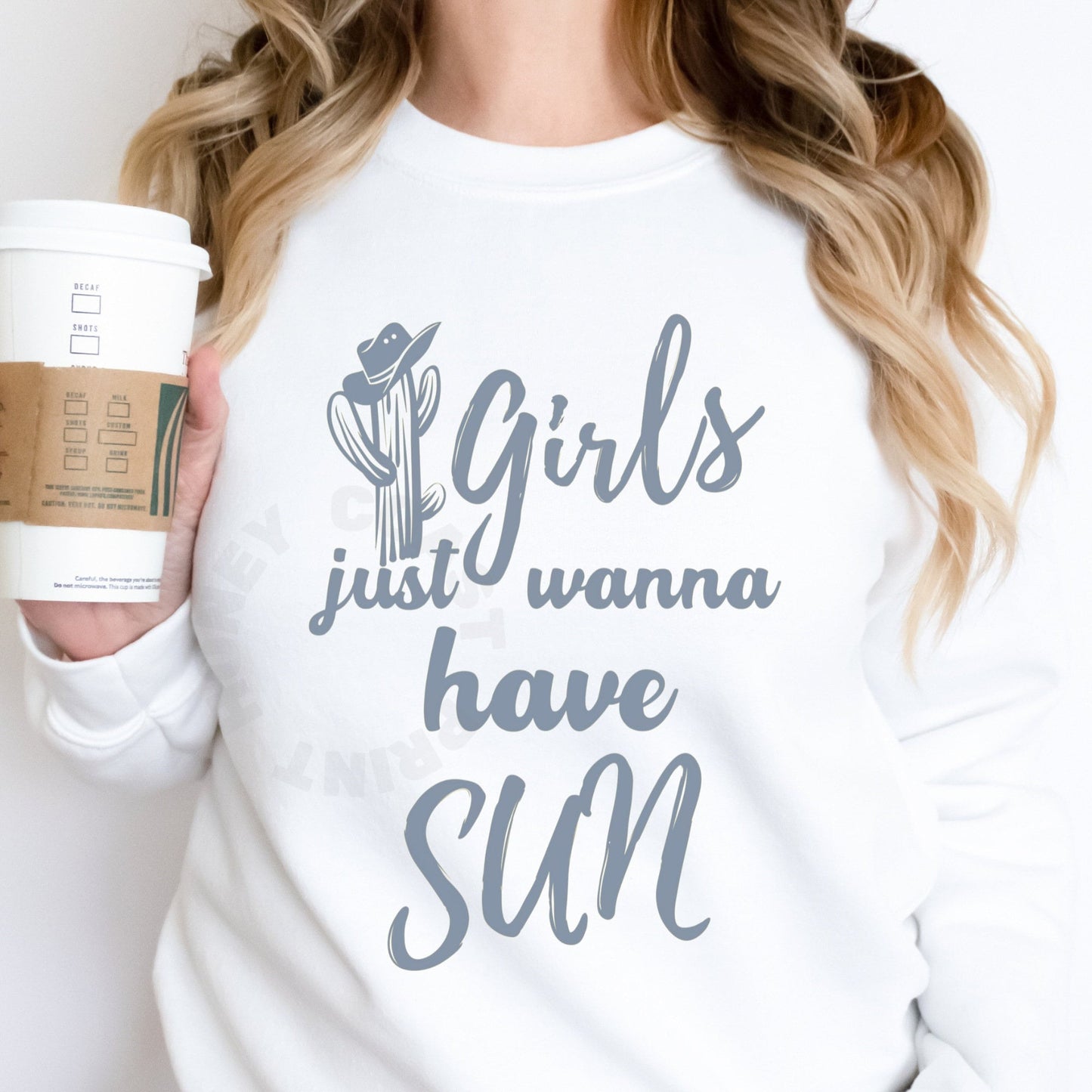 Blue Girls Just Wanna Have Sun Sweatshirt