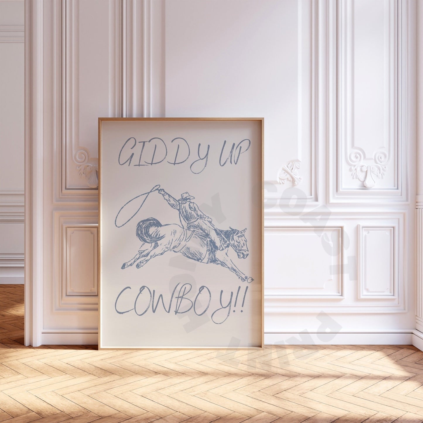 Coastal Blue Giddy Up Cowboy Digital Prints