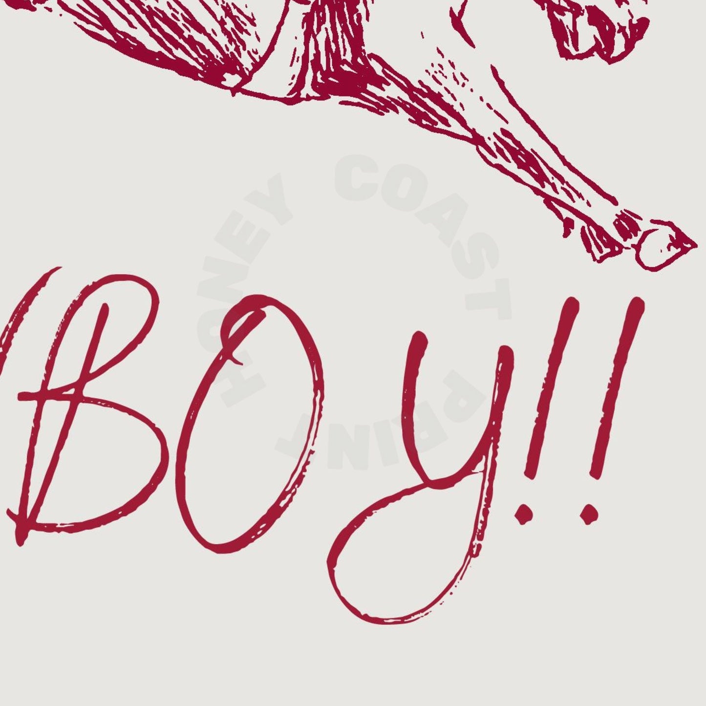 Vintage Red Giddy Up Cowboy Digital Prints