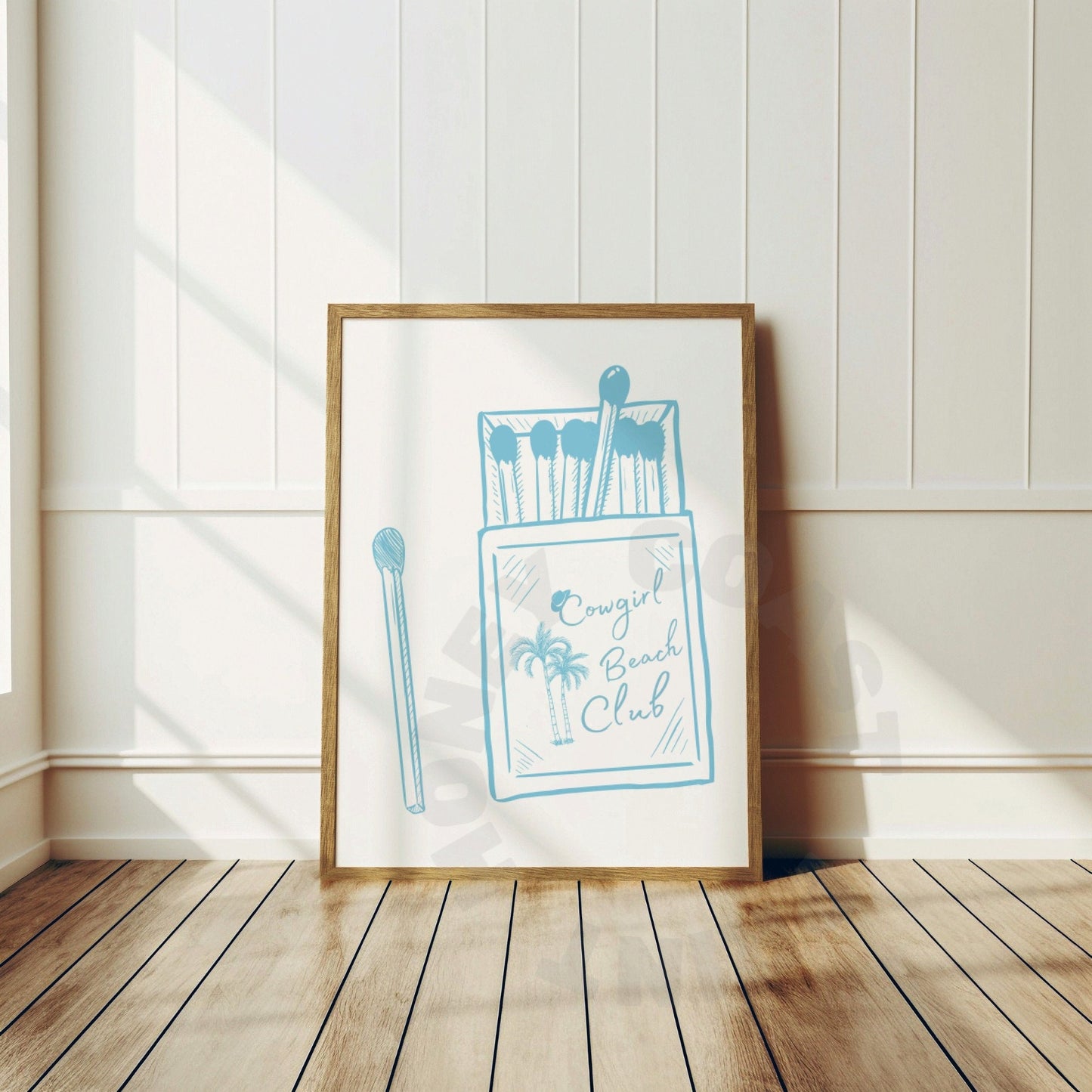 Surf Blue Coastal Cowgirl Beach Club Matchbox Digital Prints