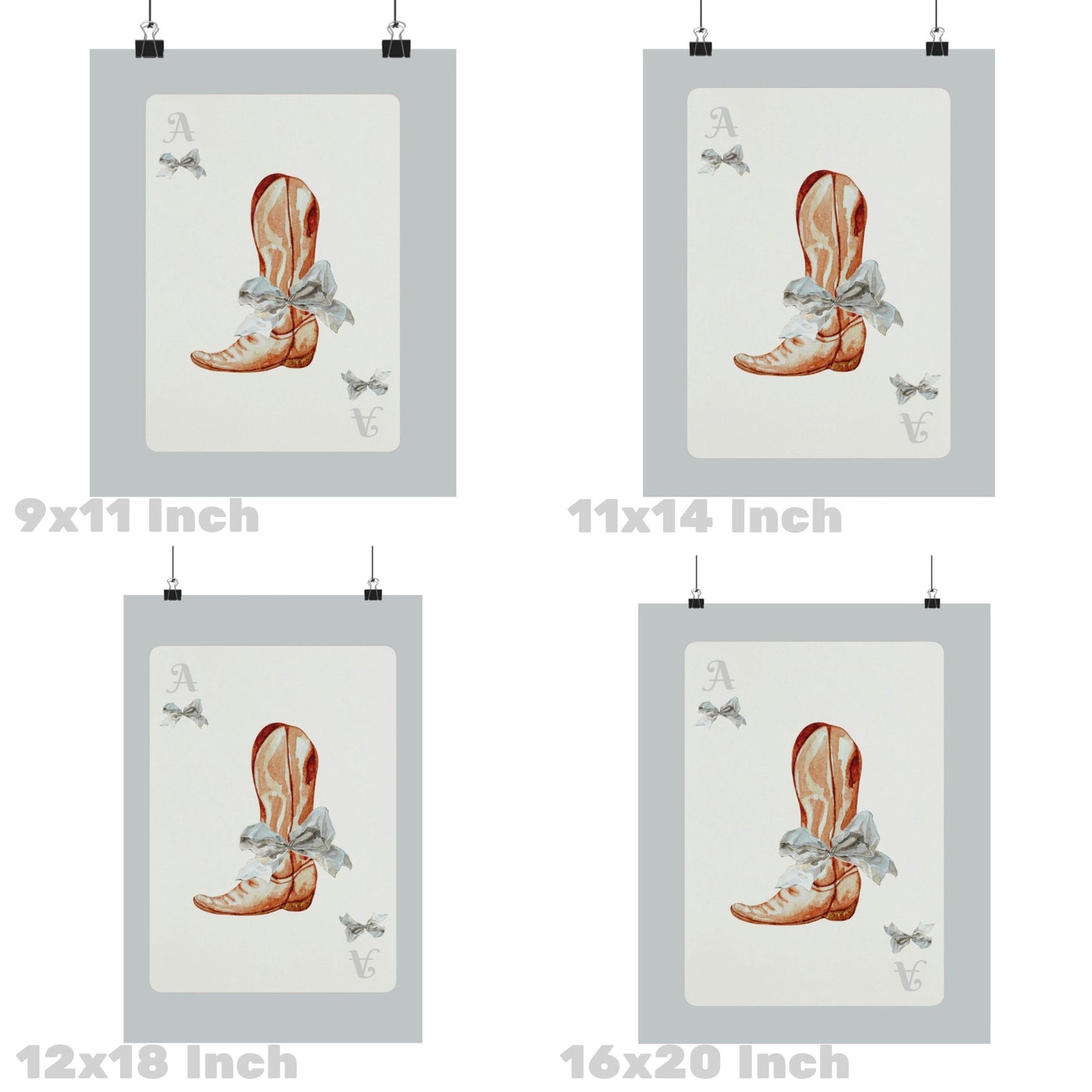 Rustic Bow & Boot Playing Card Poster