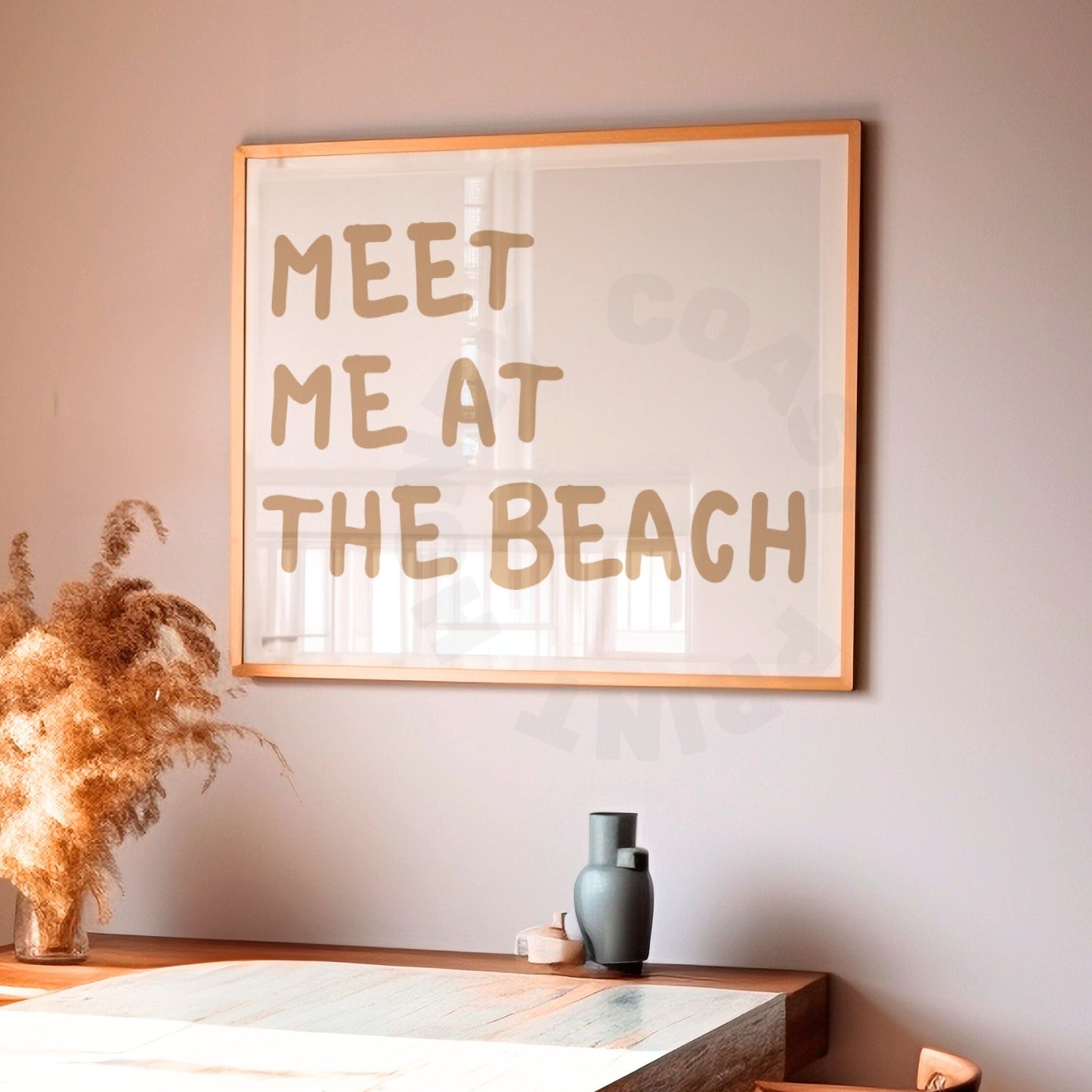 Beige Meet Me At The Beach Digital Prints