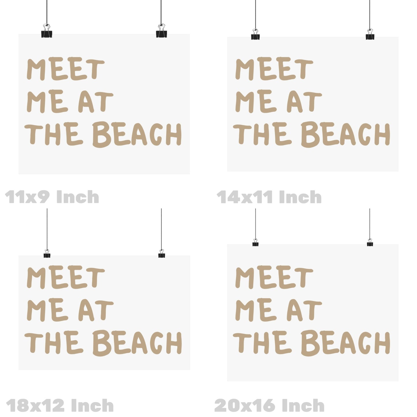 Beige Meet Me At The Beach Poster