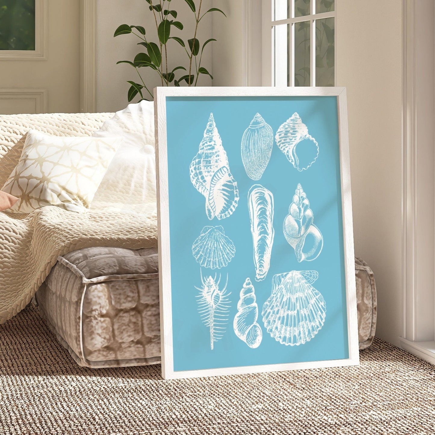 Surf Blue Seashells Digital Prints