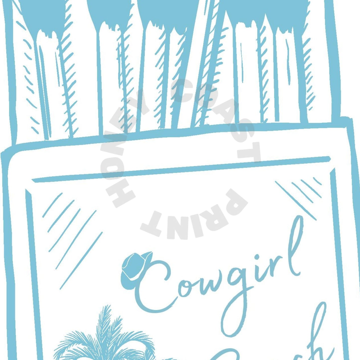 Surf Blue Coastal Cowgirl Beach Club Matchbox Digital Prints