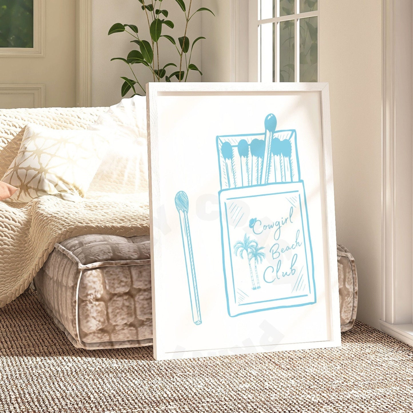 Surf Blue Coastal Cowgirl Beach Club Matchbox Digital Prints