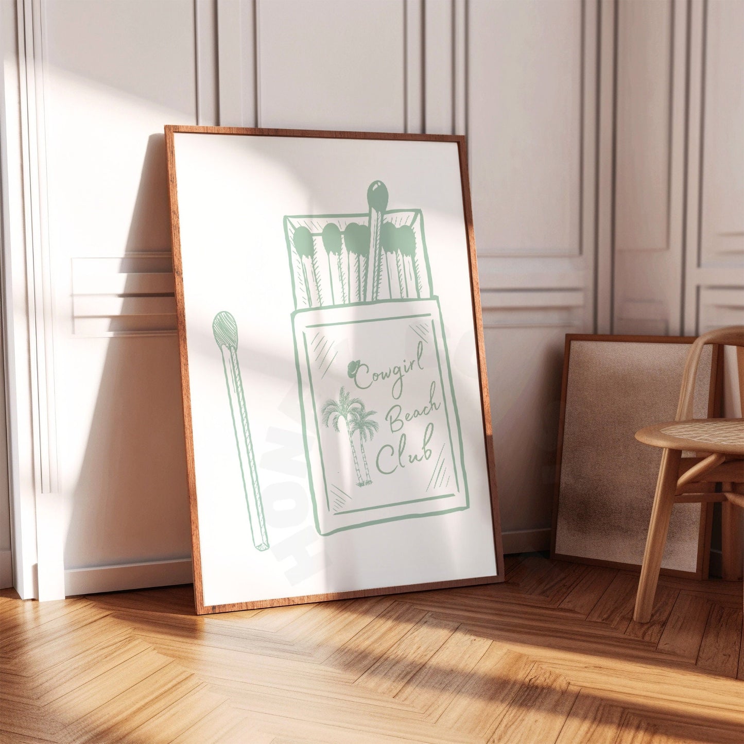 Sage Green Coastal Cowgirl Beach Club Matchbox Digital Prints