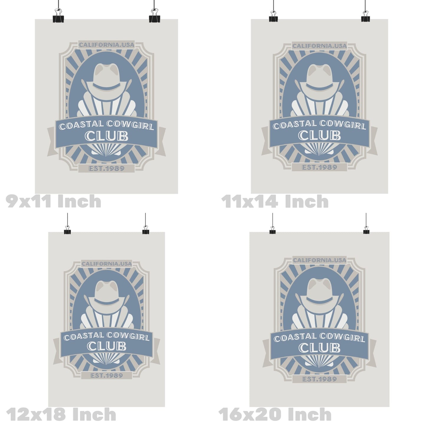 Coastal Blue Coastal Cowgirl Club Seashell Poster