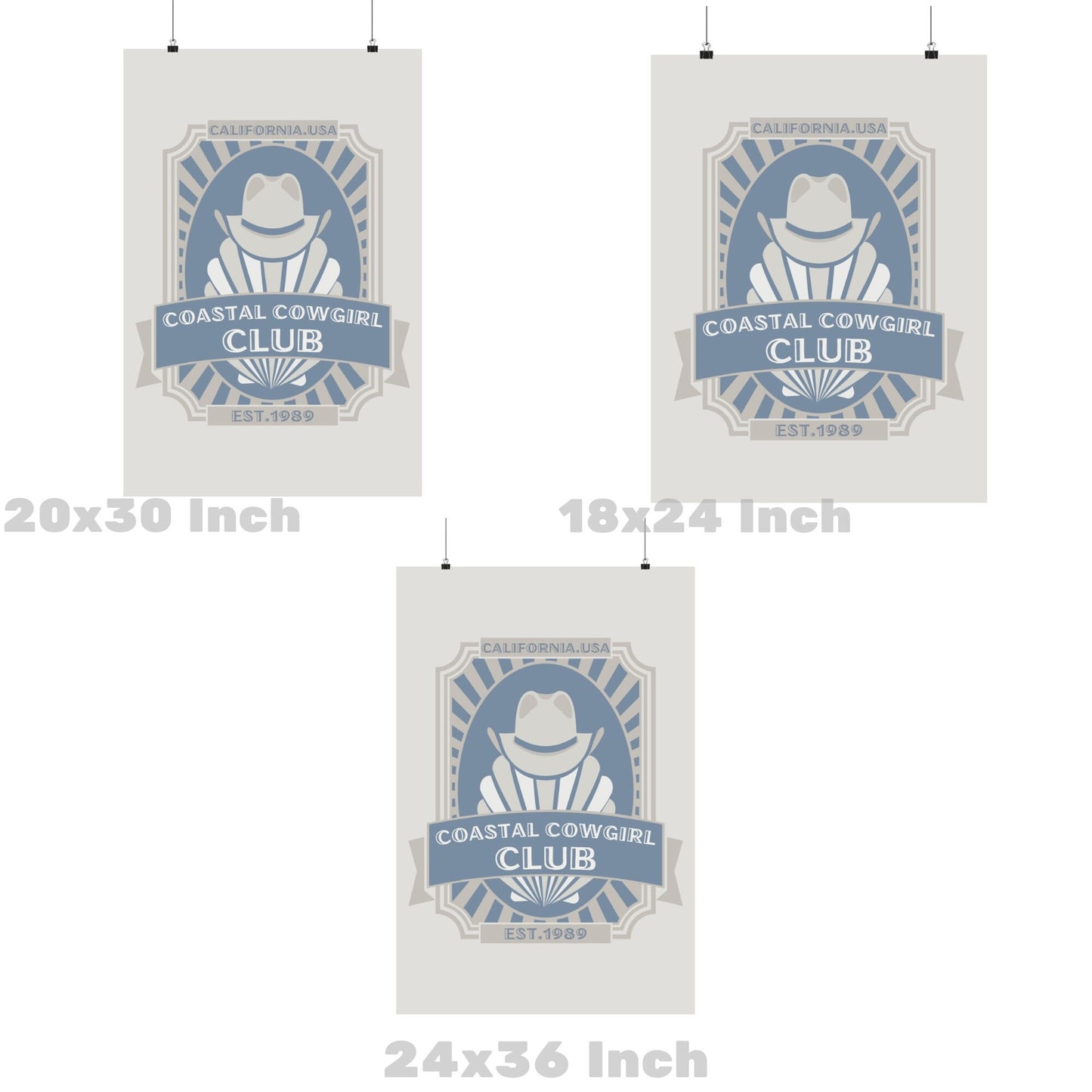 Coastal Blue Coastal Cowgirl Club Seashell Poster