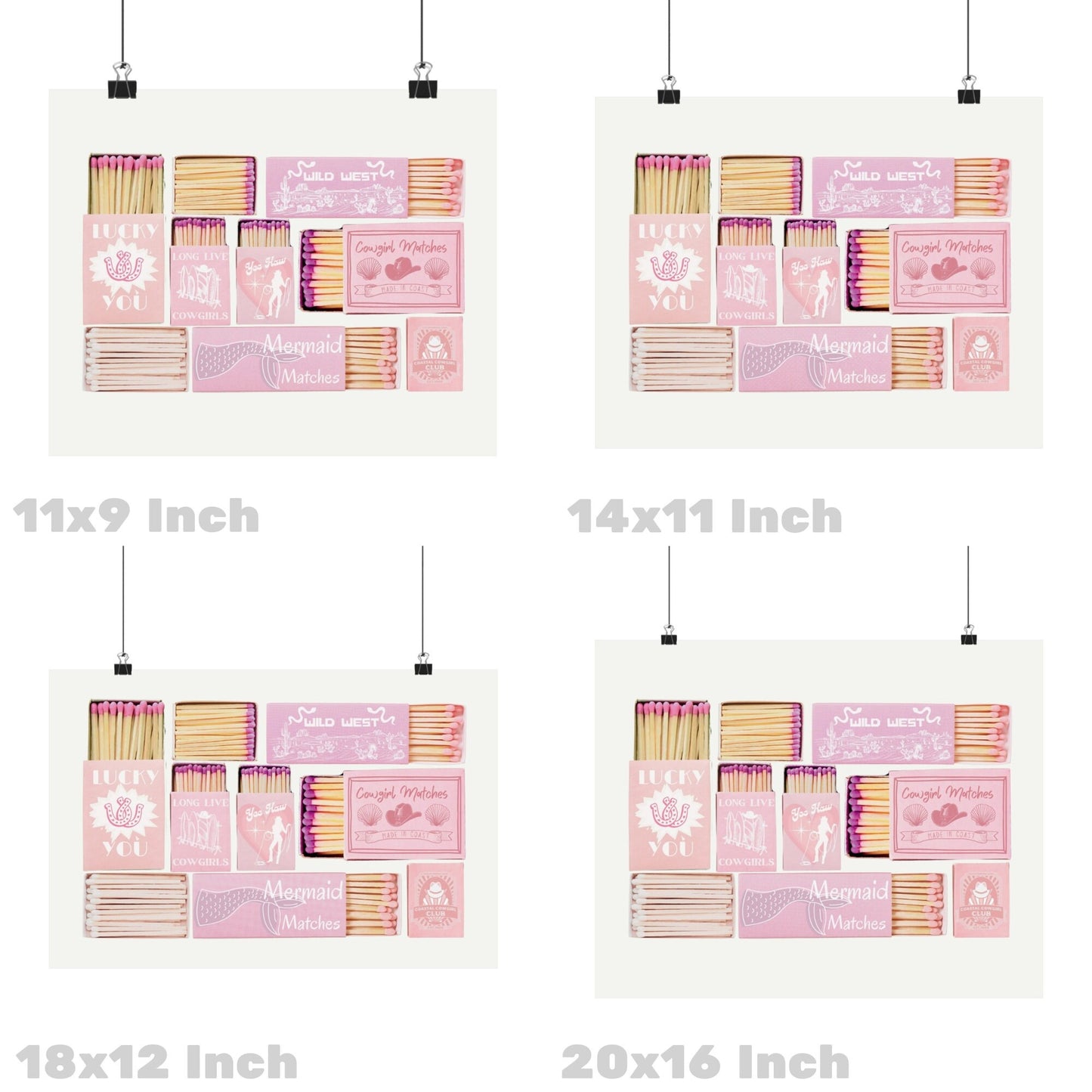 Landscape Retro Pink Coastal Cowgirl Matchboxes Poster