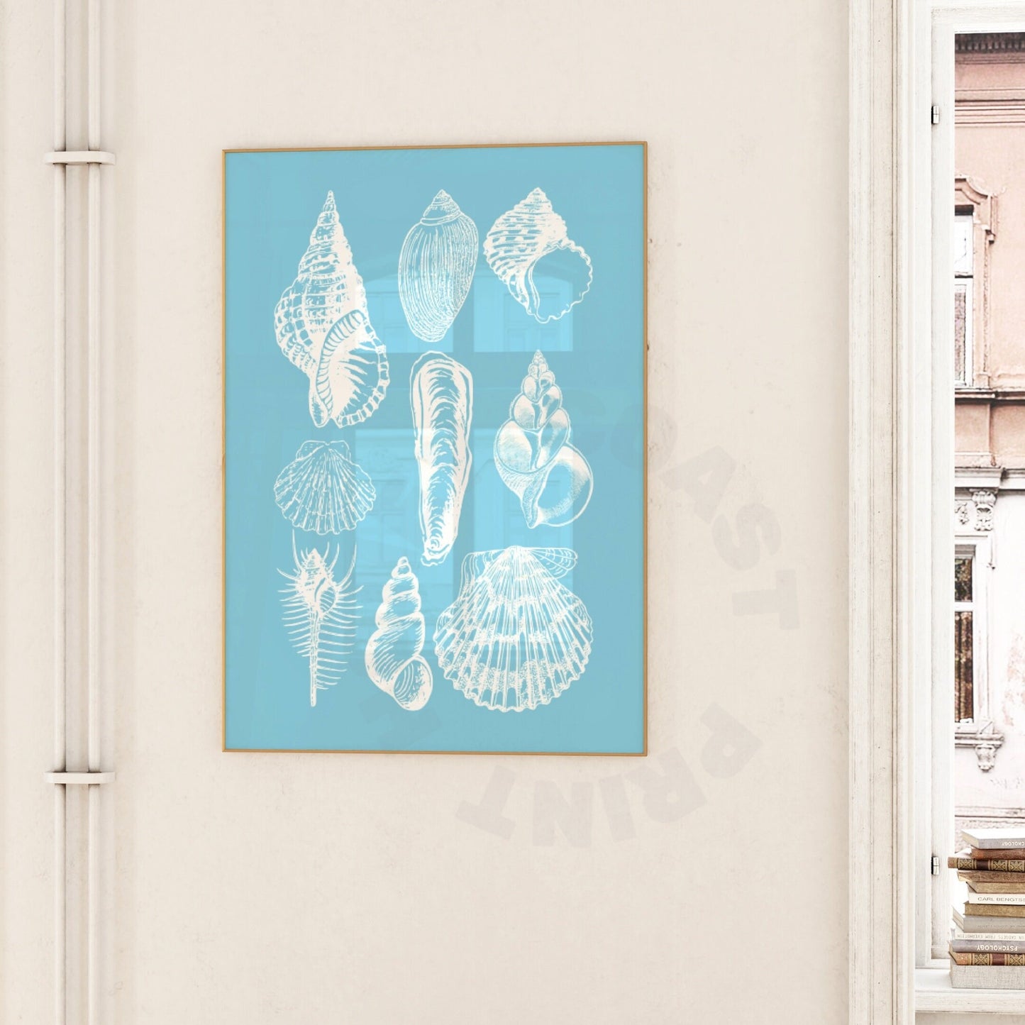 Surf Blue Seashells Digital Prints