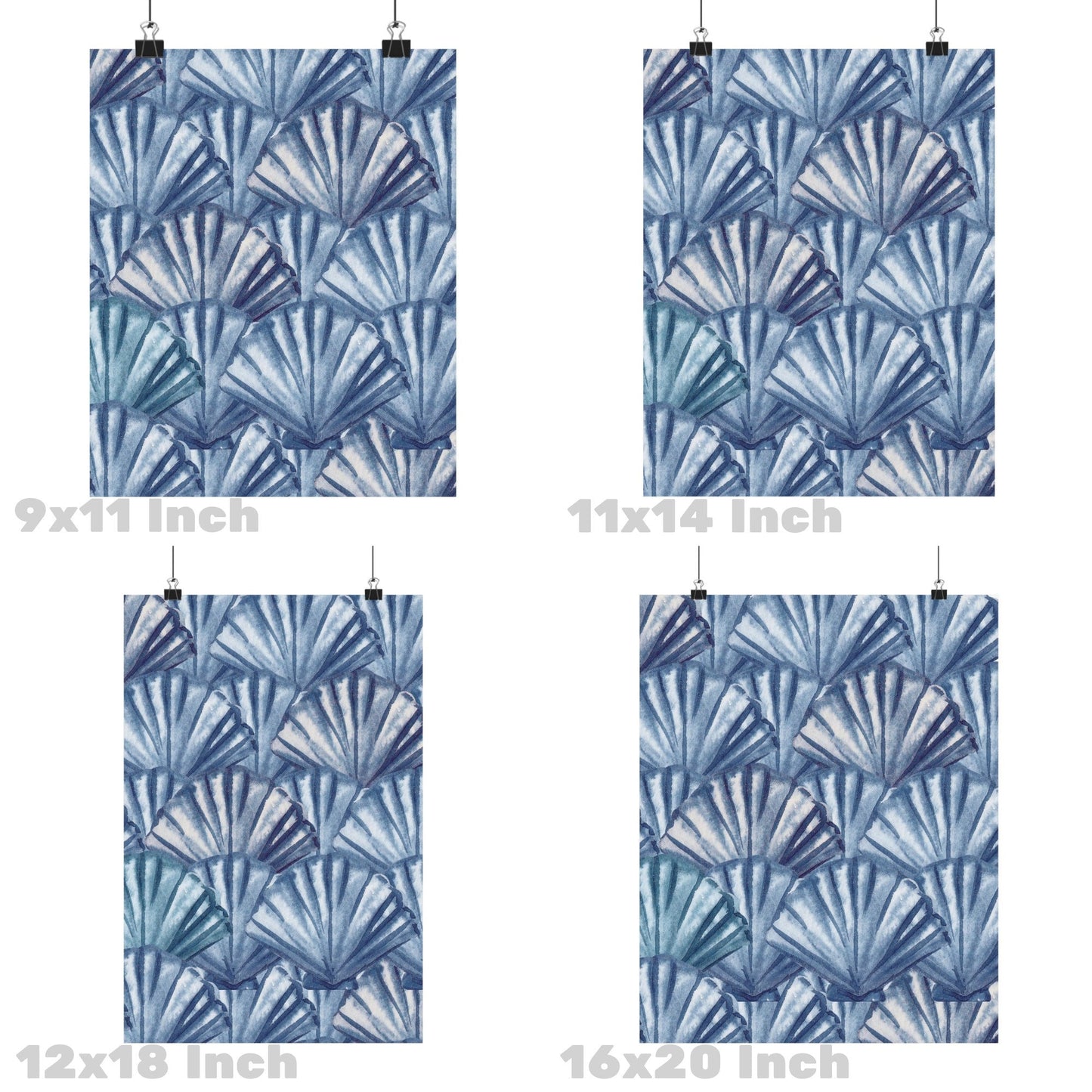 Navy Seashells Poster