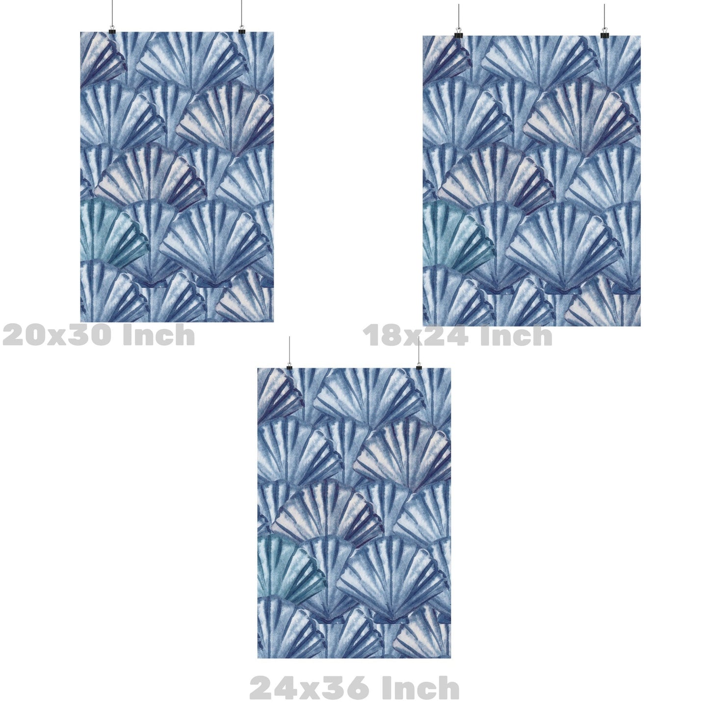 Navy Seashells Poster