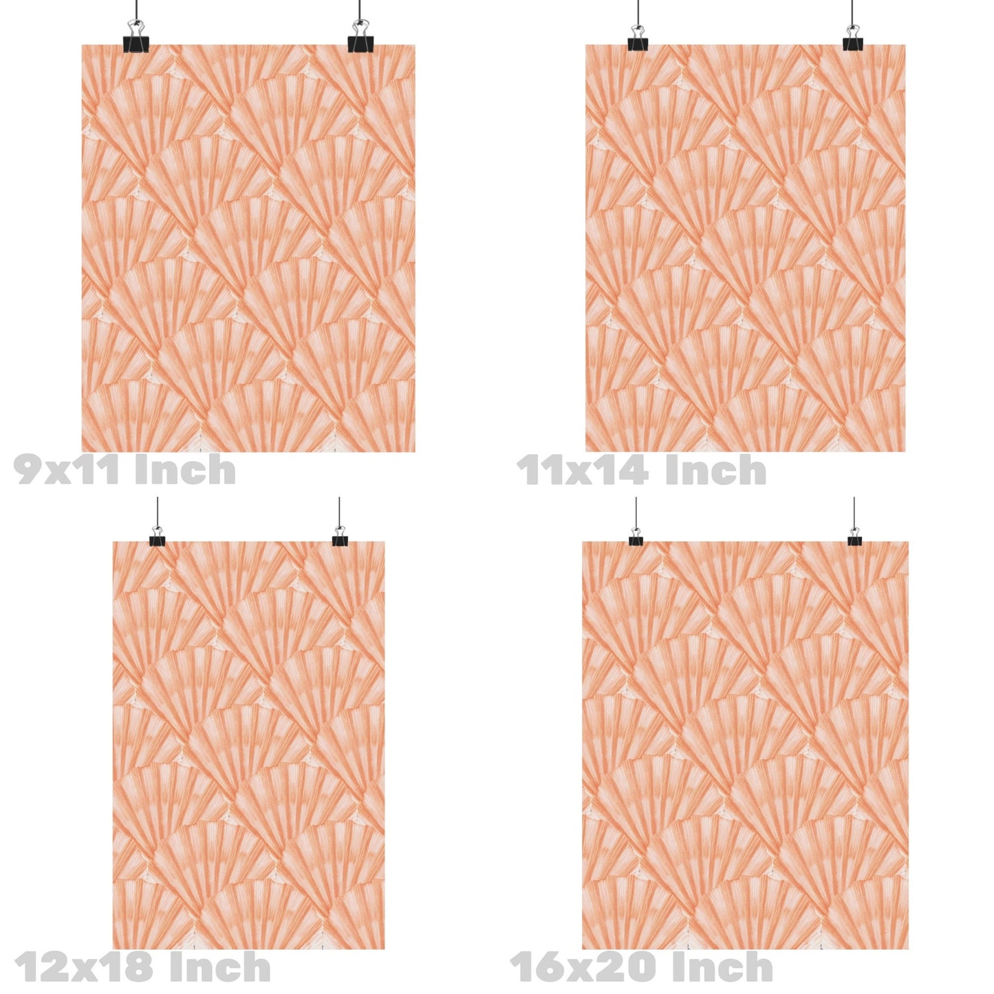 Sunny Orange Seashells Poster