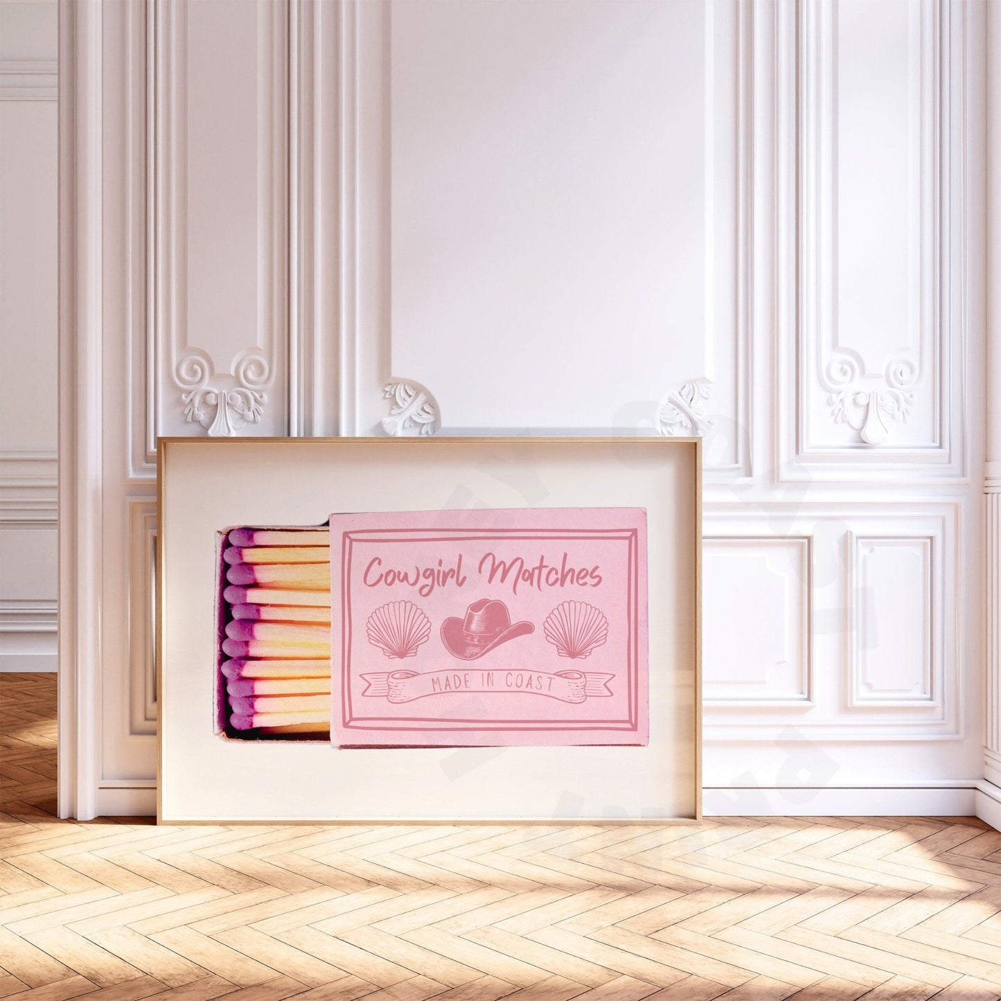 Landscape Retro Pink Coastal Cowgirl Matchbox Poster