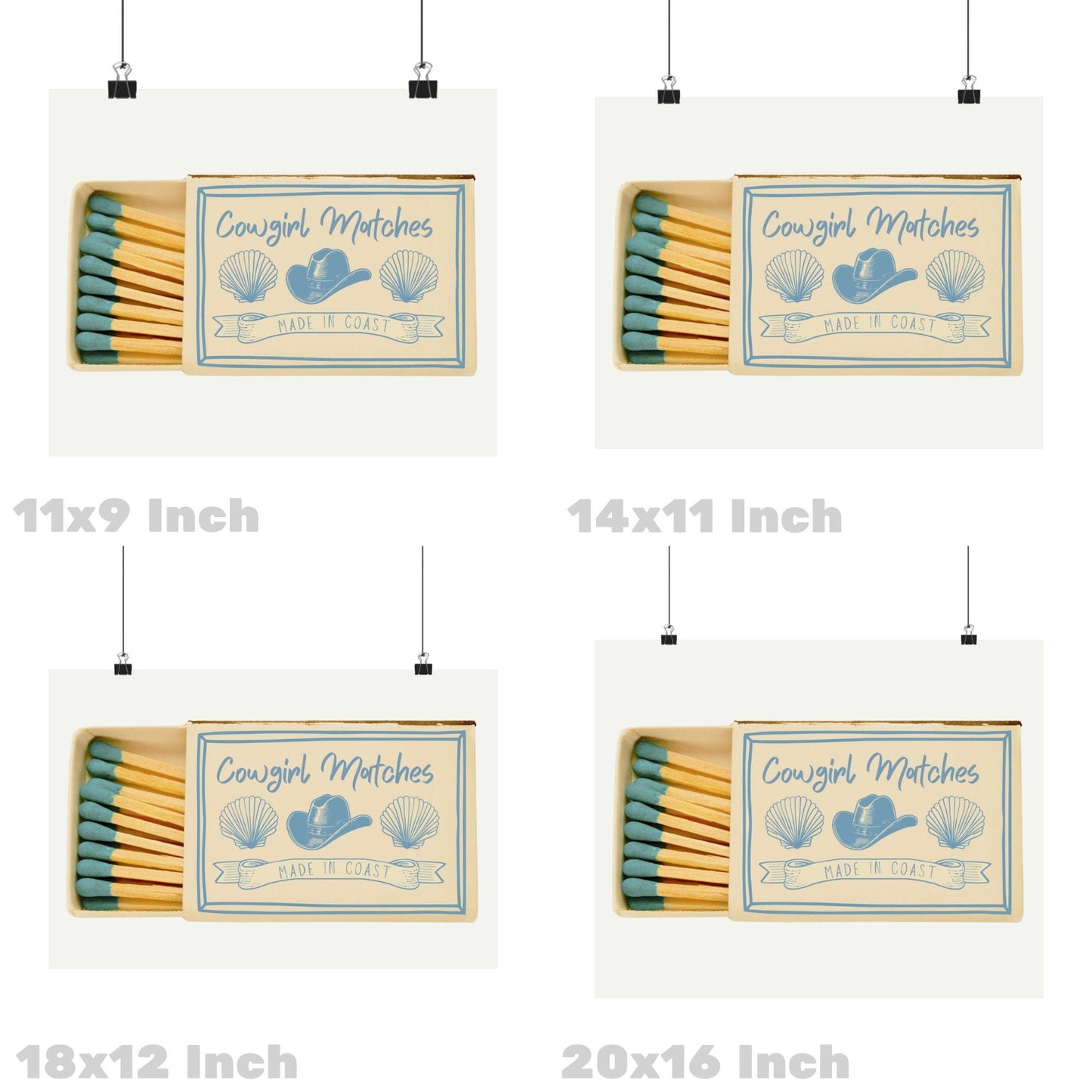 Landscape Blue Coastal Cowgirl Matchbox Poster
