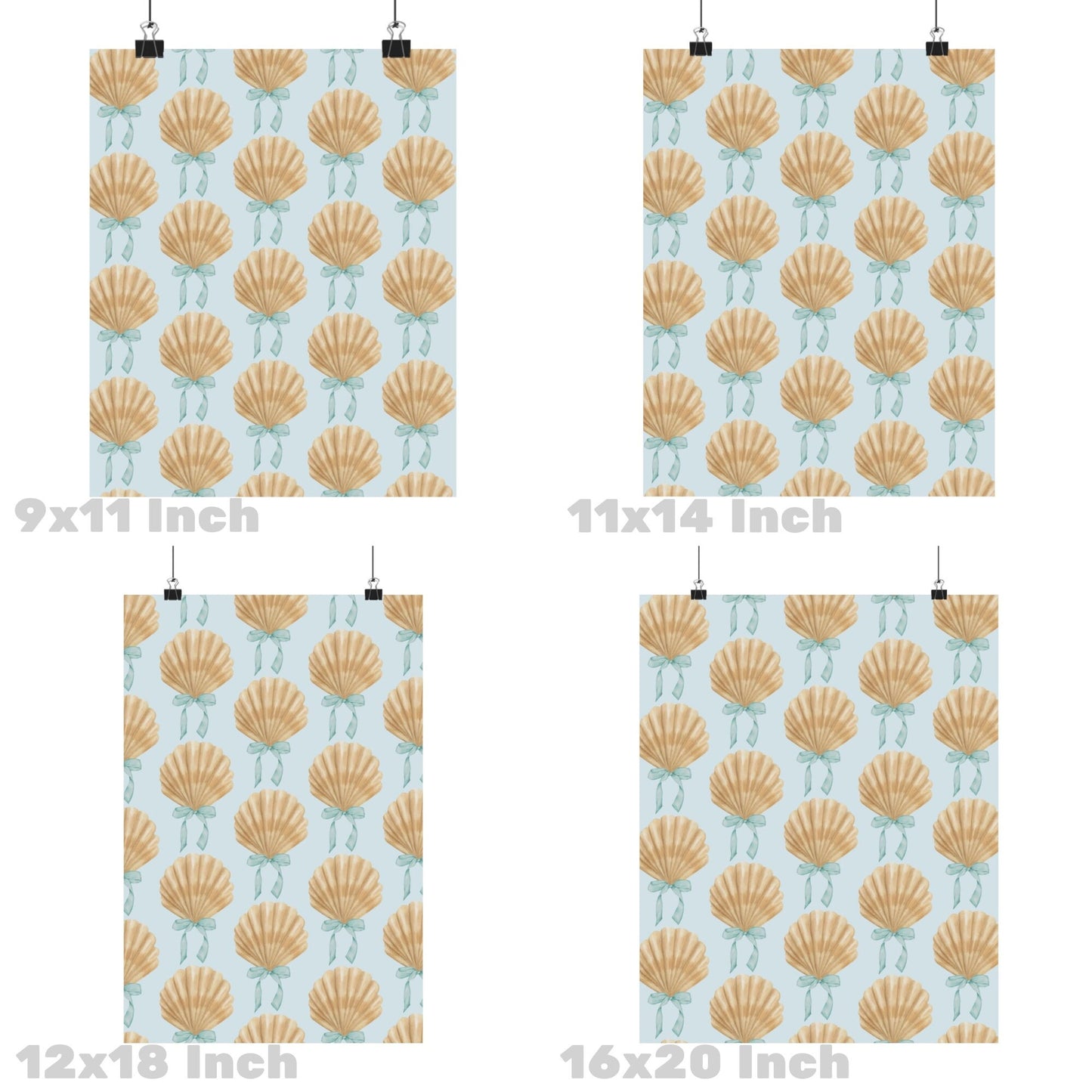 Seashells & Bows Poster