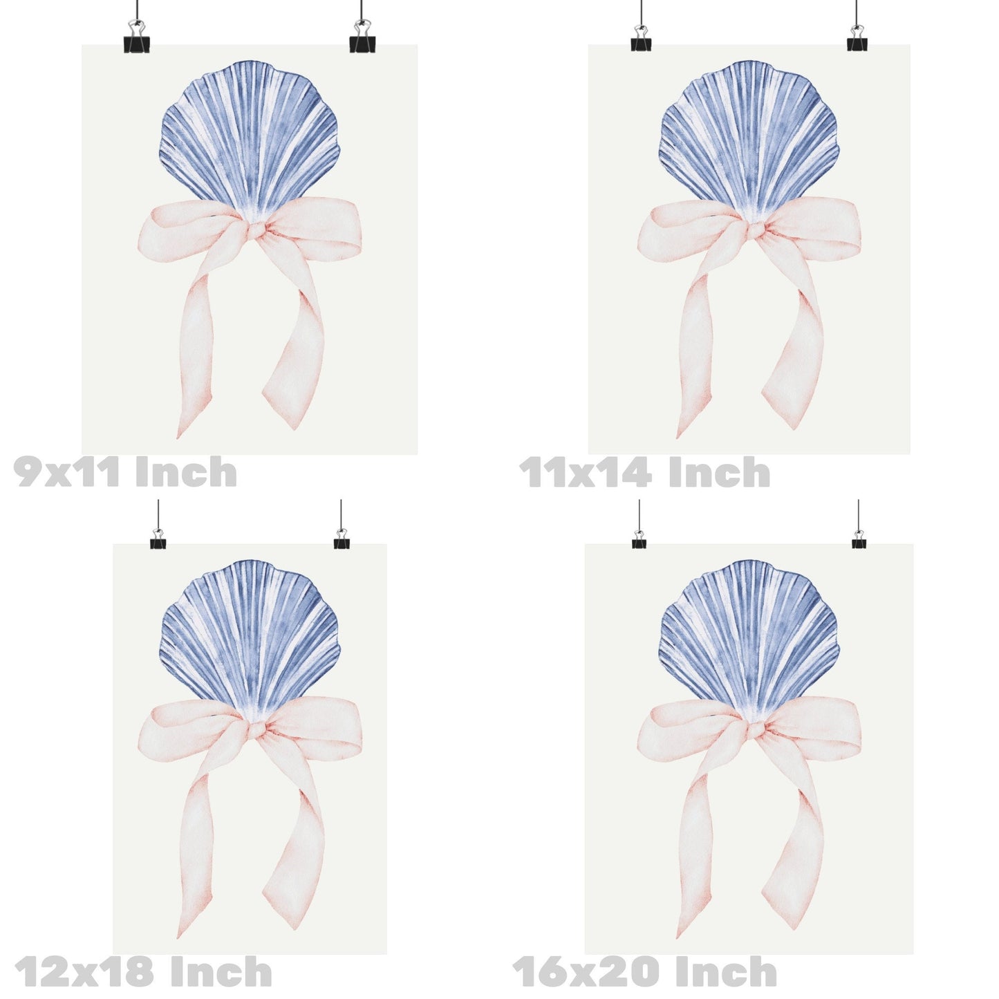 Seashell Hair Bow Poster