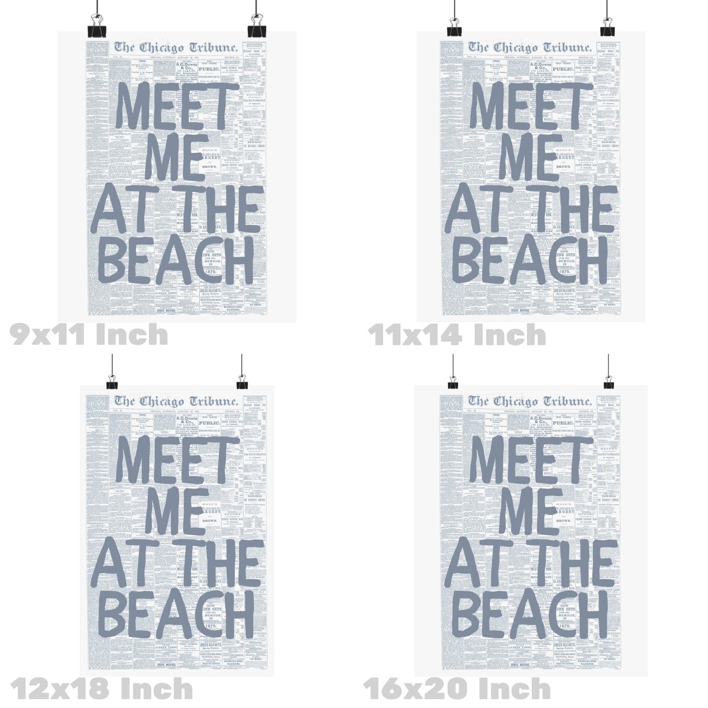 Coastal Blue Meet Me At The Beach Love Letter Poster