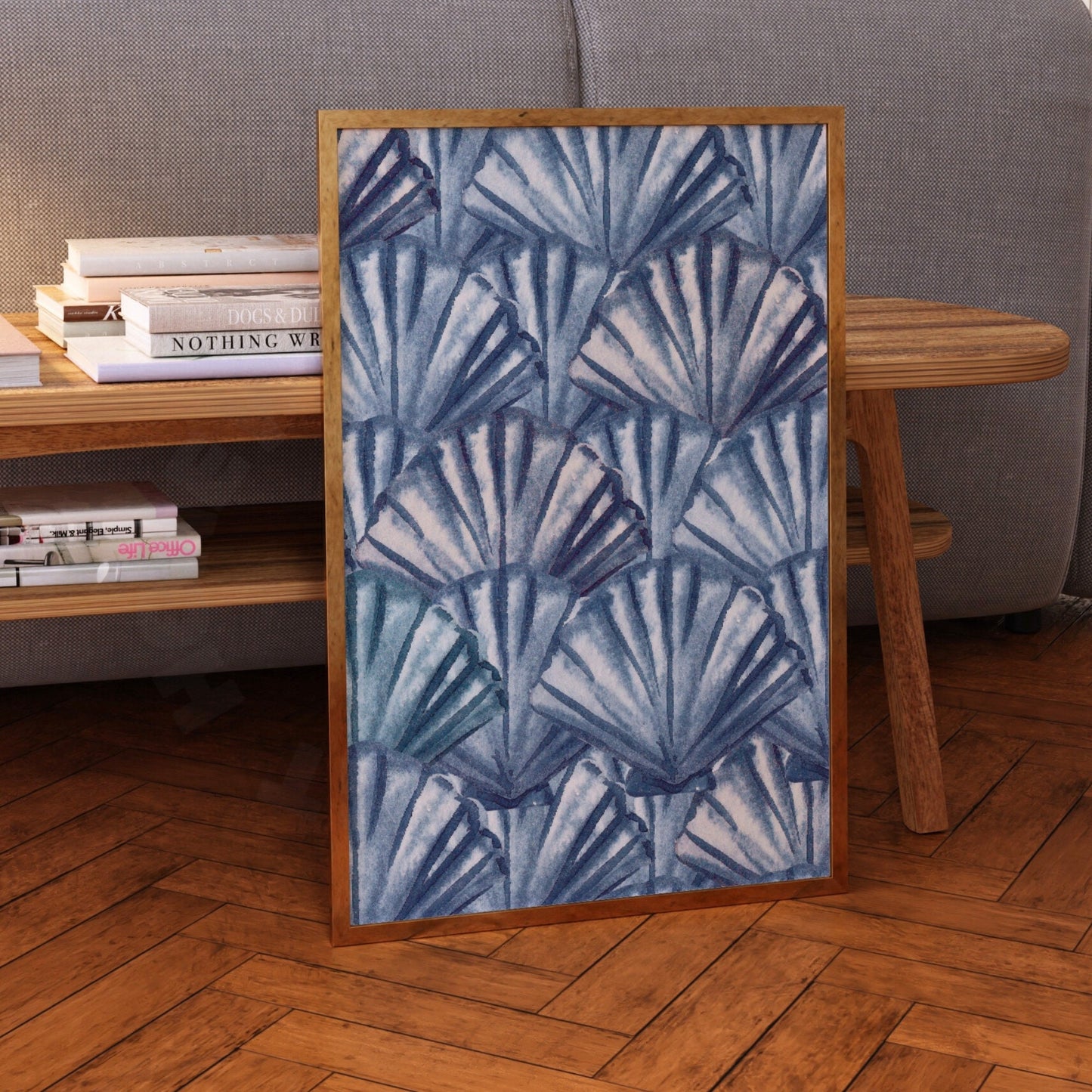 Navy Seashells Digital Prints