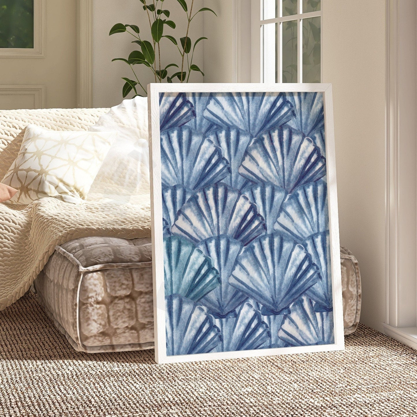Navy Seashells Poster