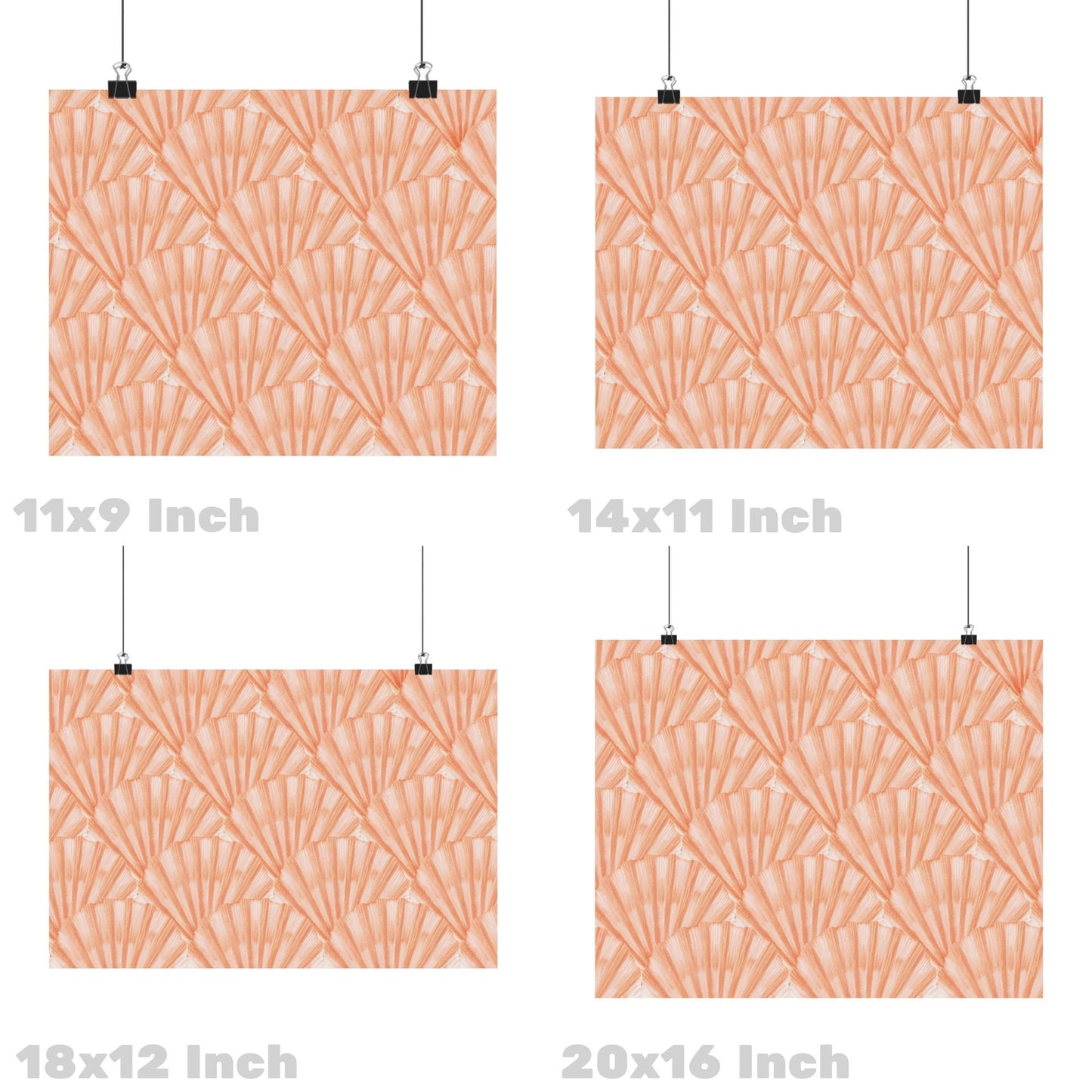 Landscape Sunny Orange Seashells Poster