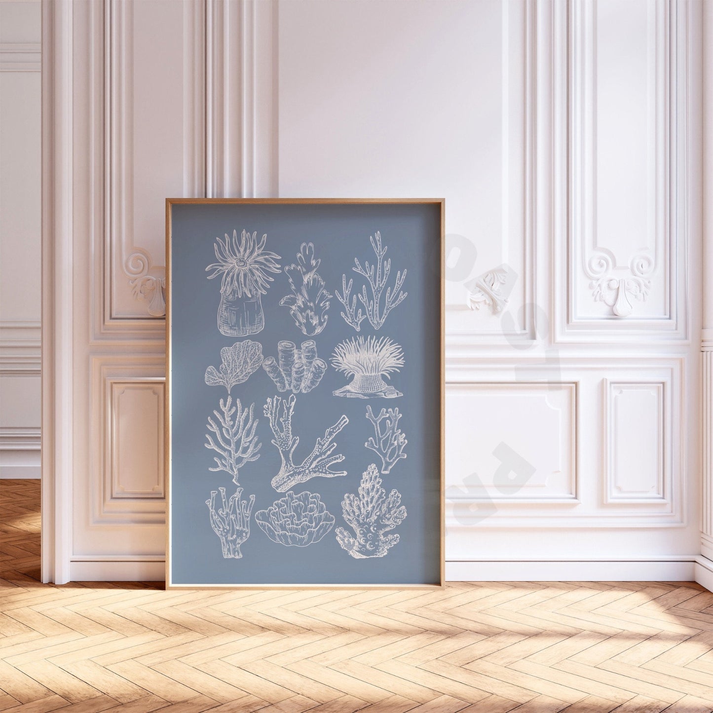Coastal Blue Corals Digital Prints