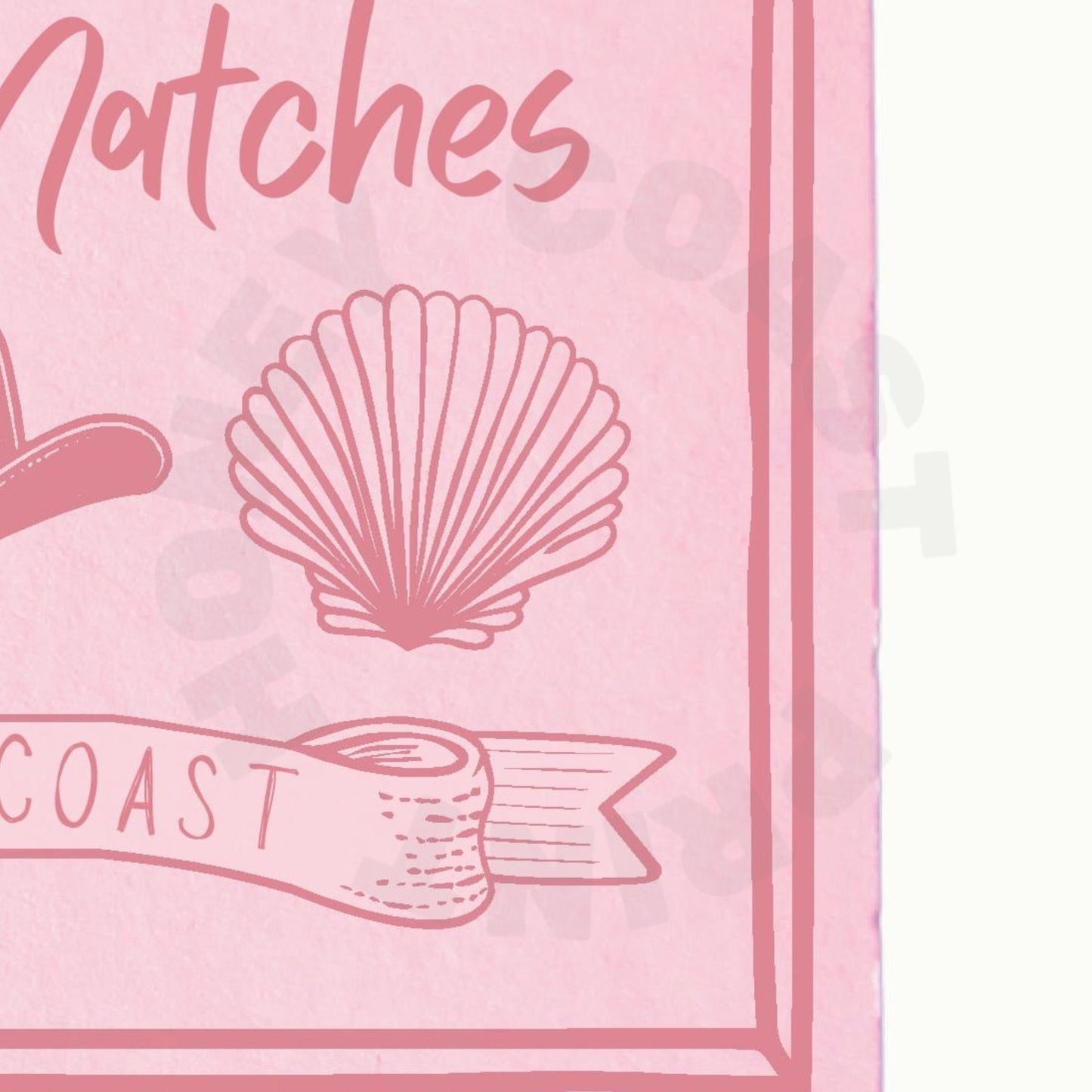 Landscape Retro Pink Coastal Cowgirl Matchbox Poster