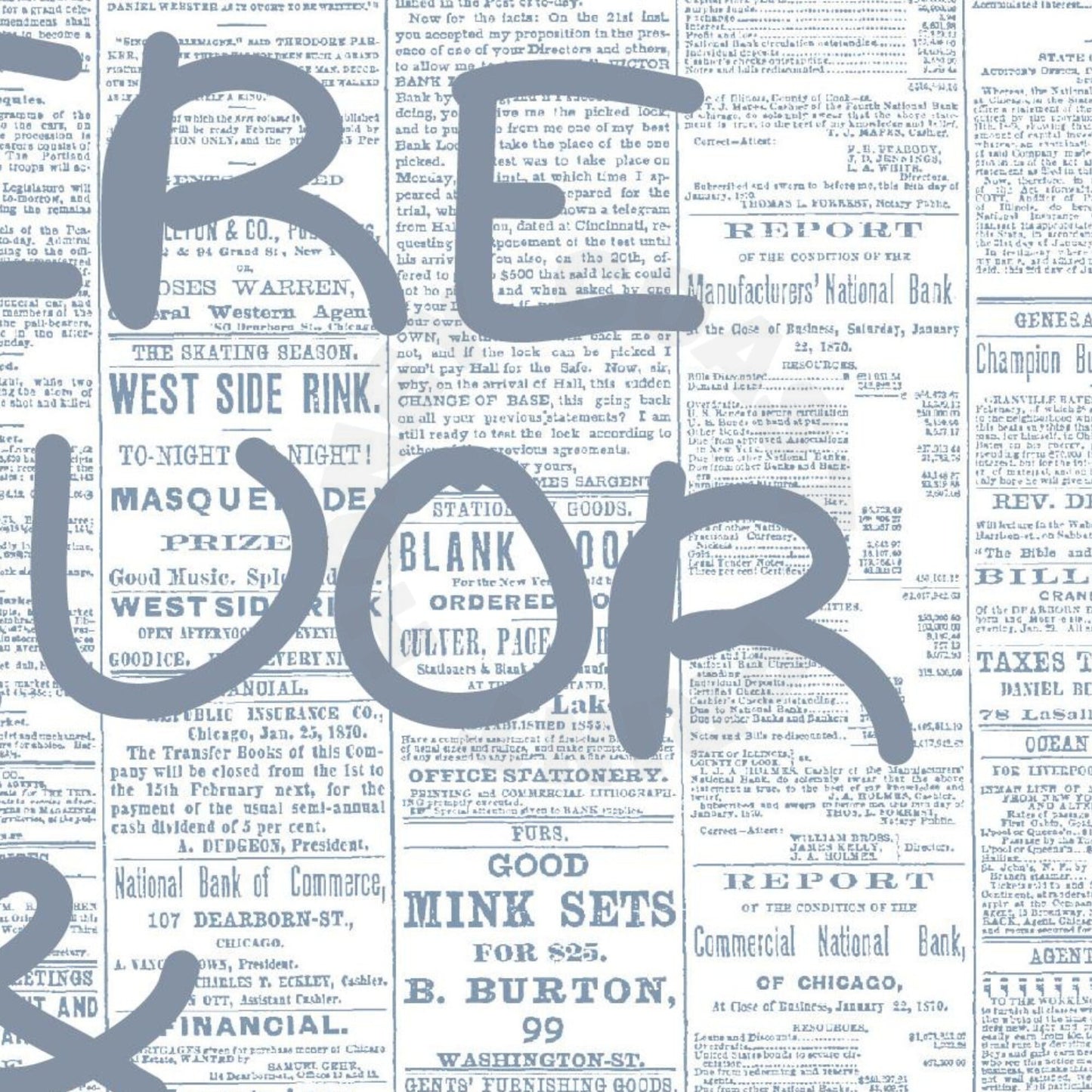 Coastal Blue Liquor & Cowboys Retro Newspaper Digital Prints