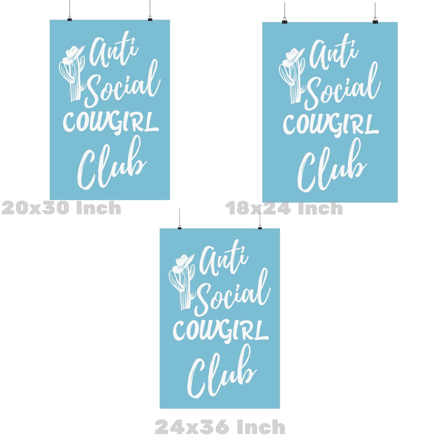 Surf Blue Anti Social Cowgirl Club Poster