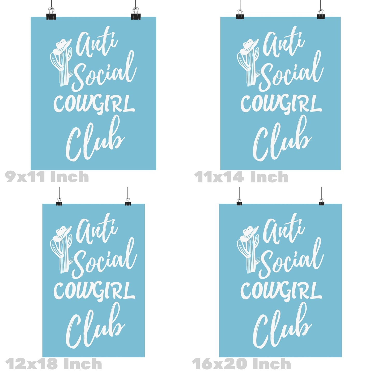 Surf Blue Anti Social Cowgirl Club Poster