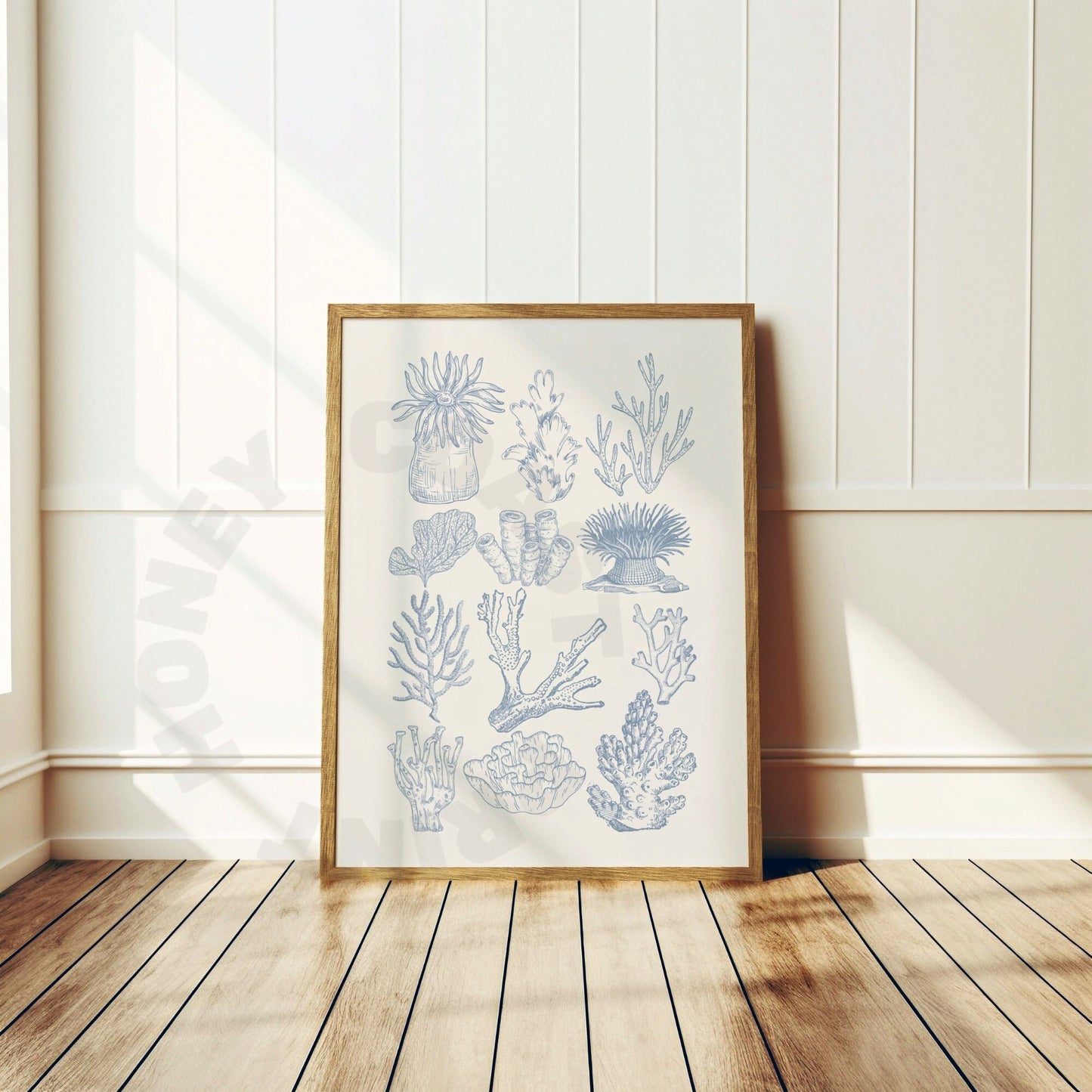 Coastal Blue Corals Digital Prints