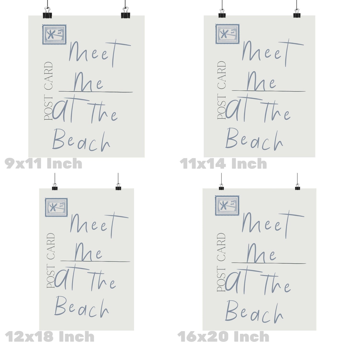Coastal Blue Meet Me At The Beach Love Letter Poster