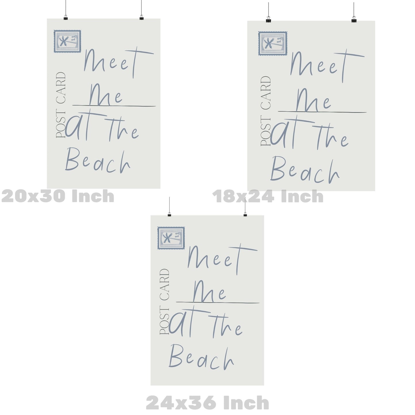 Coastal Blue Meet Me At The Beach Love Letter Poster