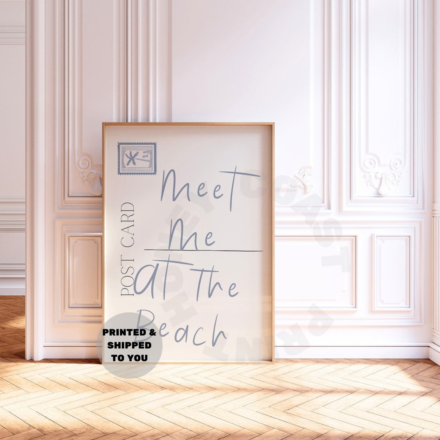 Coastal Blue Meet Me At The Beach Love Letter Poster