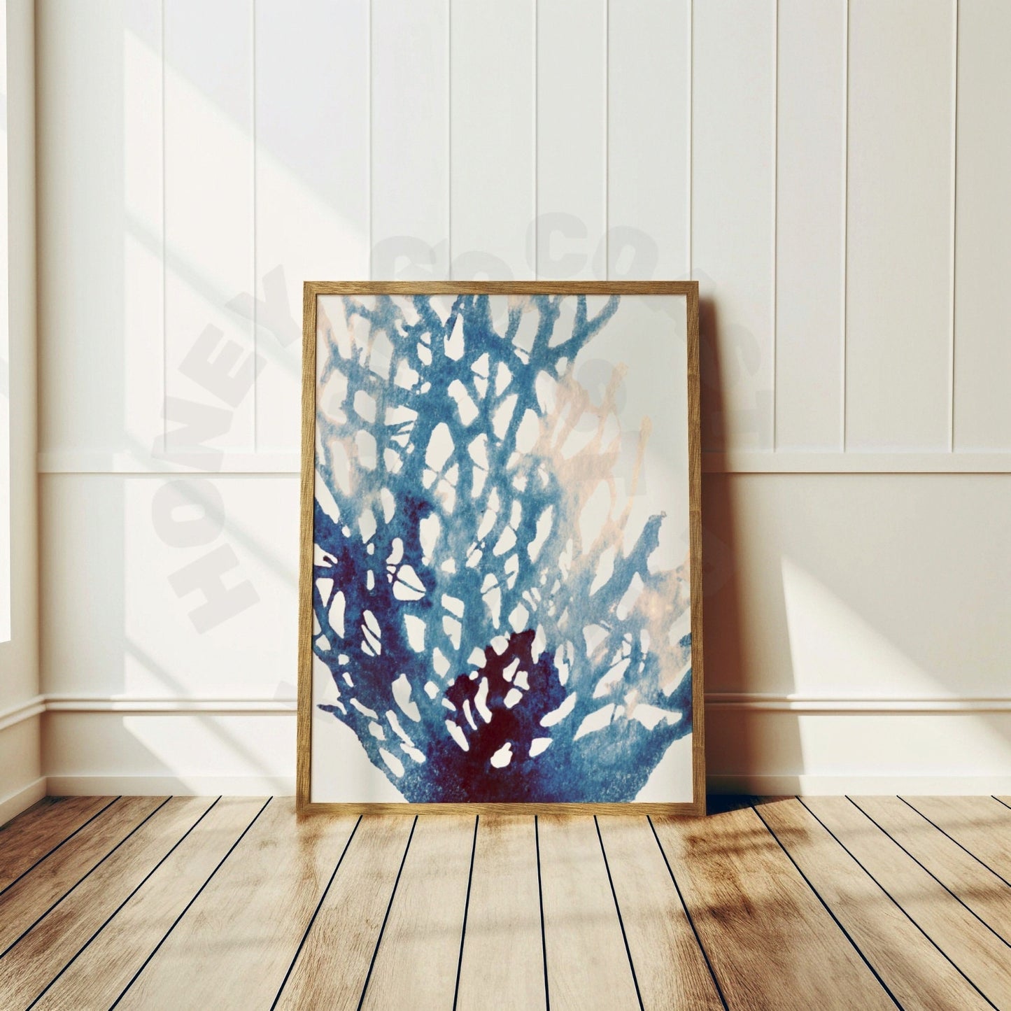 Watercolor Blue Coral Poster