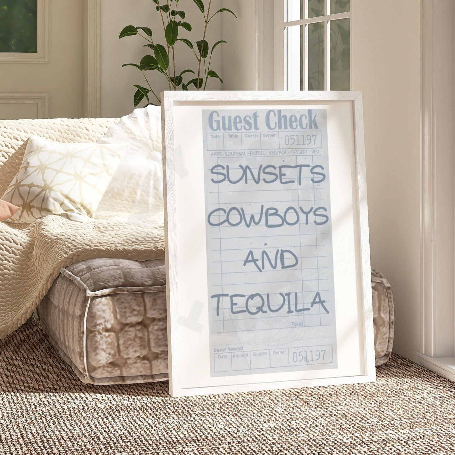 Sunsets Cowboys And Tequila Guest Check Digital Prints