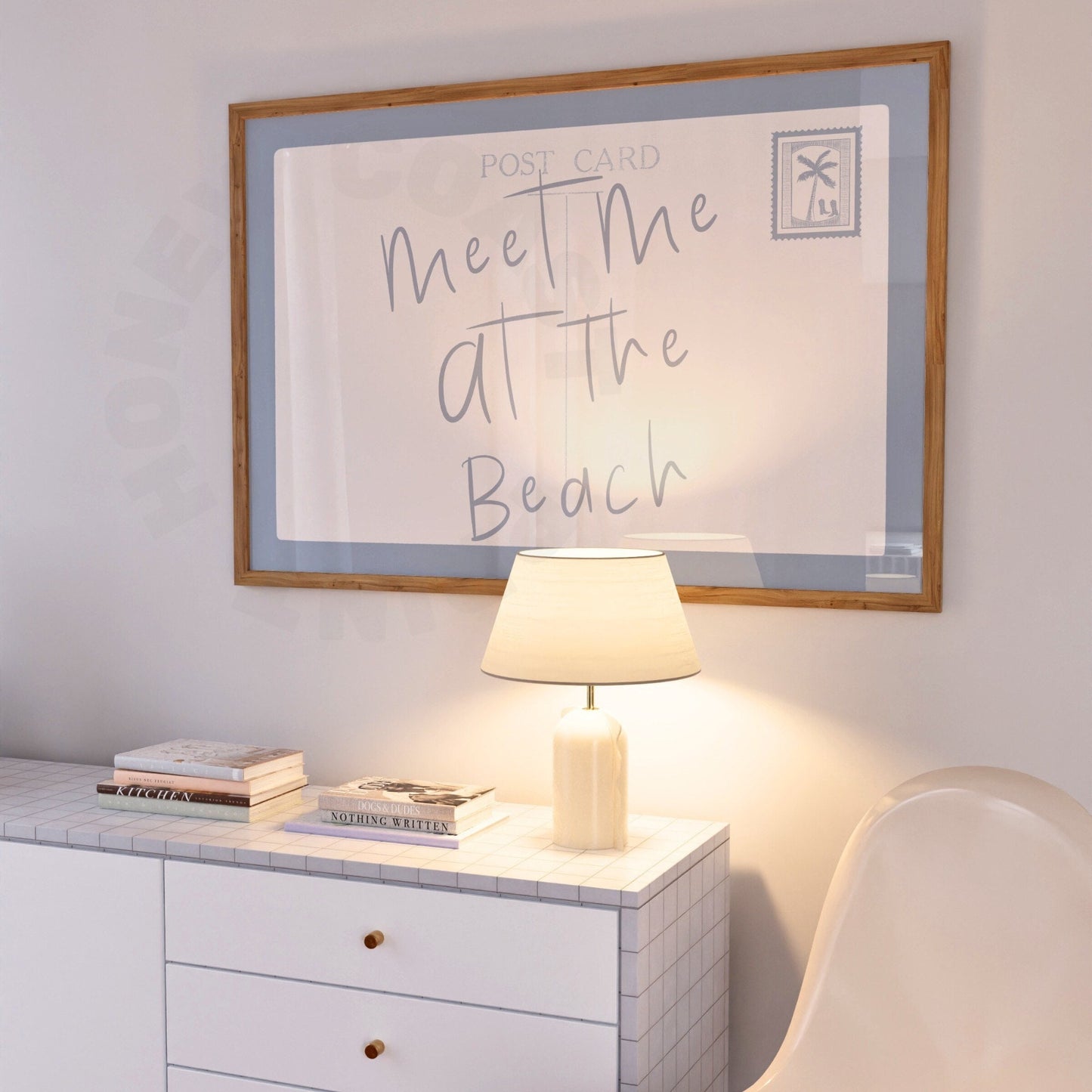 Landscape Coastal Blue Meet Me At The Beach Love Letter Poster