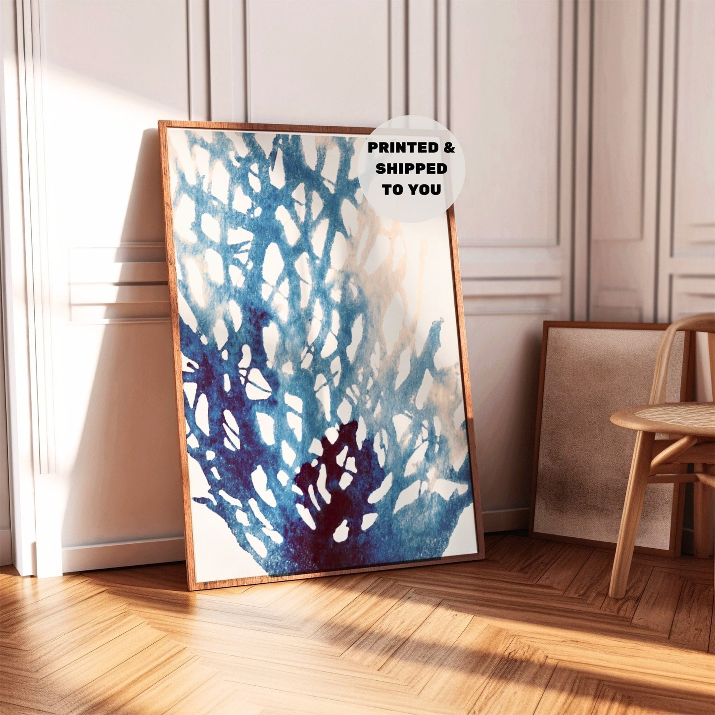 Watercolor Blue Coral Poster