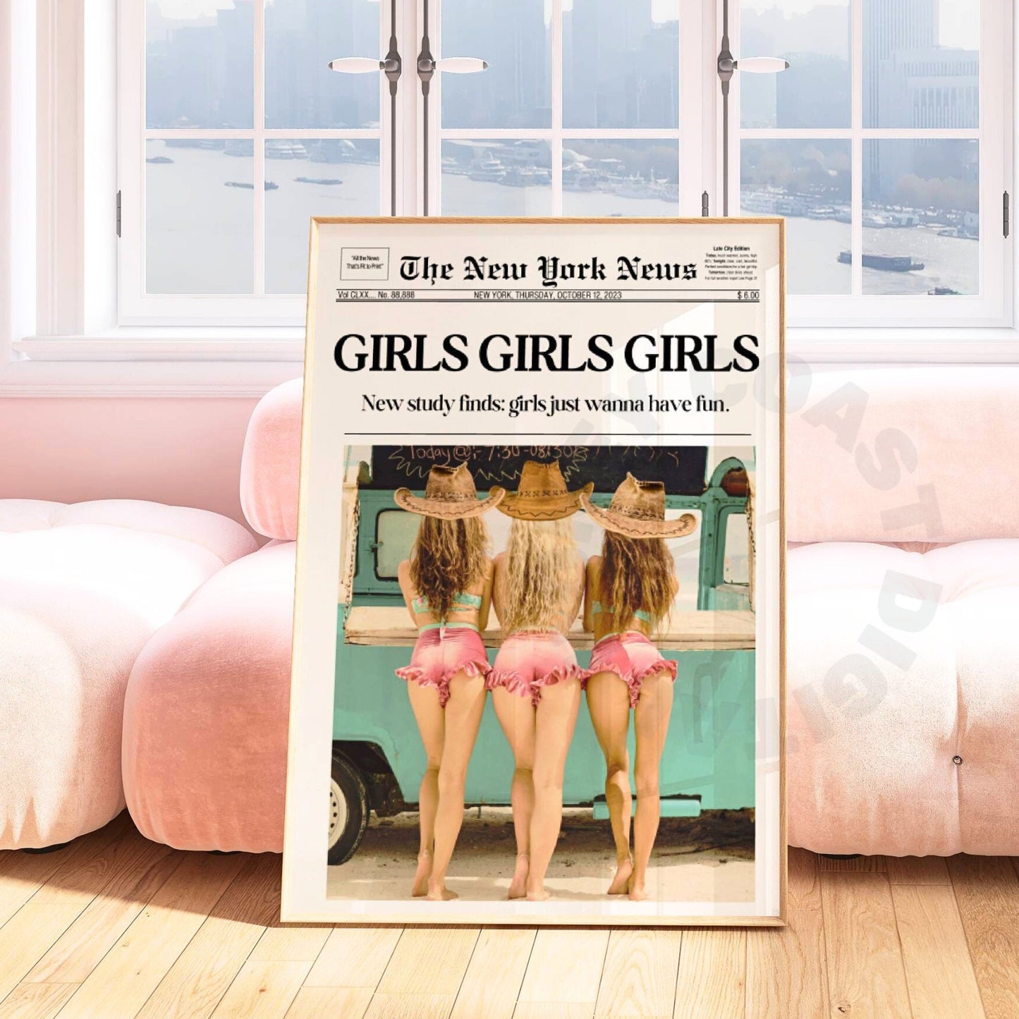 Girls Girls Girls Newspaper Digital Prints