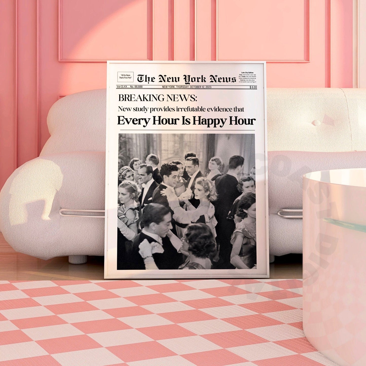 Happy Hour Newspaper Digital Prints