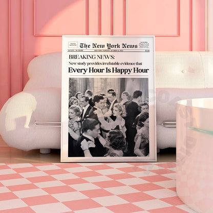 Happy Hour Newspaper Digital Prints