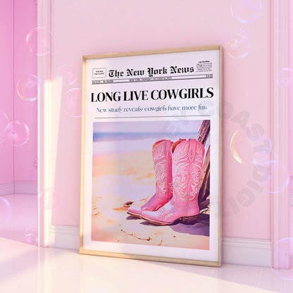 Coastal Cowgirl Newspaper Digital Prints